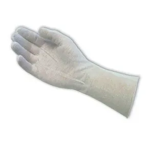 14" Light Weight Mens' 100% White Cotton Lisle Inspection Gloves