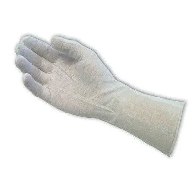 14" Light Weight Mens' 100% White Cotton Lisle Inspection Gloves