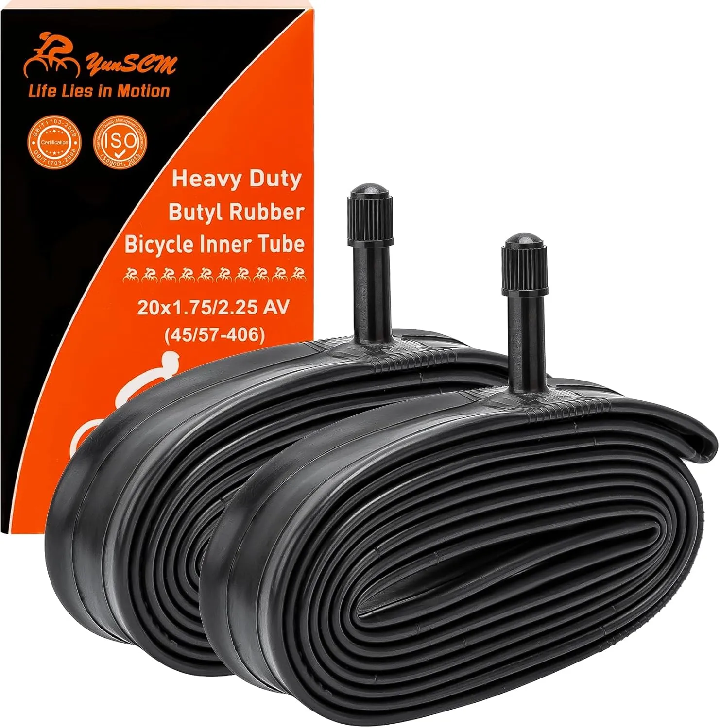 2-PCS 20" Heavy Duty Bike Tubes 20X1.75/1.95/2.125/2.25 AV Schrader Valve (45/57-406) 20" Bicycle Tubes Compatible with 20 X 1.75 20 X 1.95 20X2.0 20 X 2.125 20X2.20 20X2.25 Bike Tire Tubes