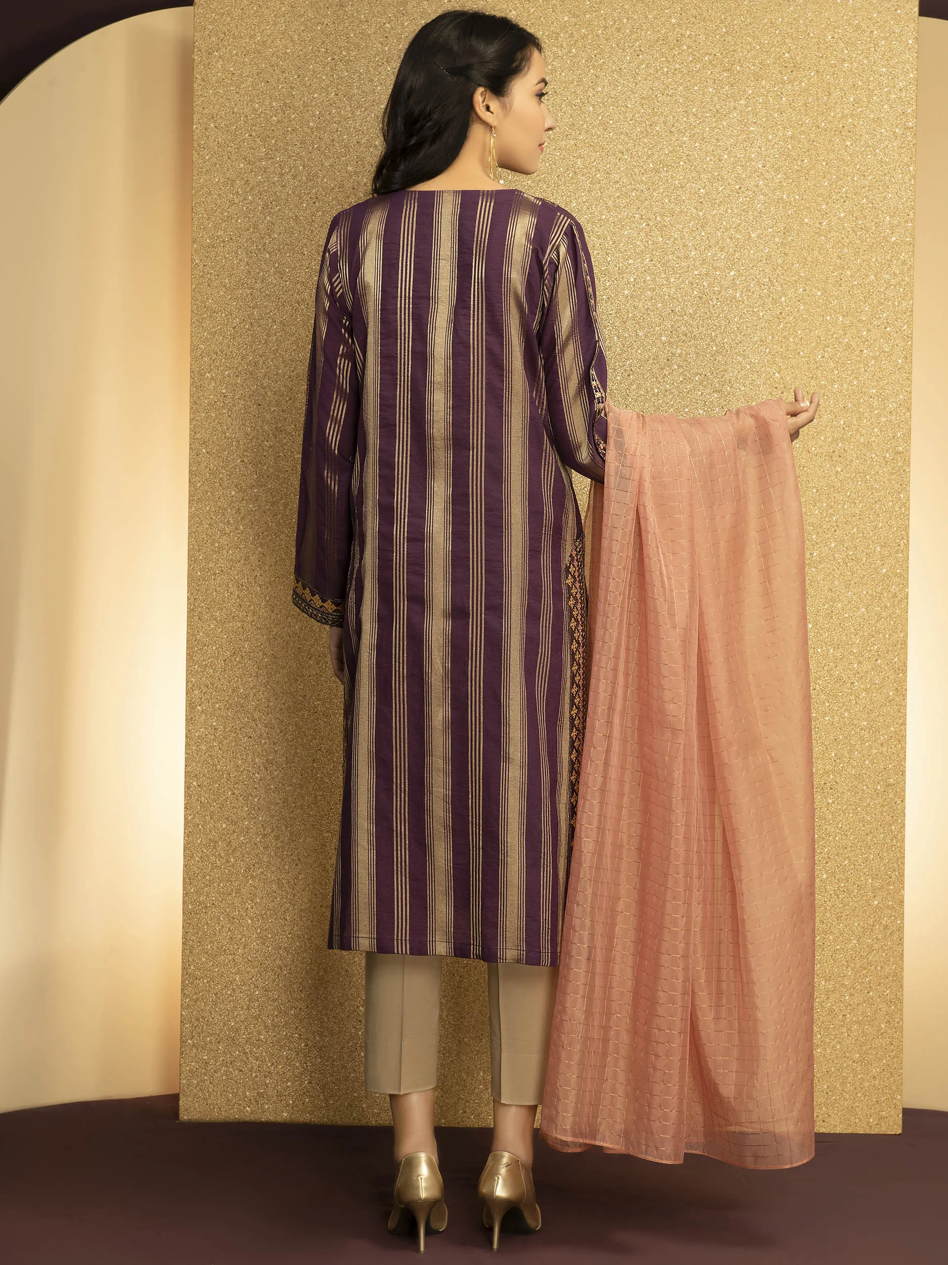 2 Piece Jacquard Suit-Embroidered(Unstitched)