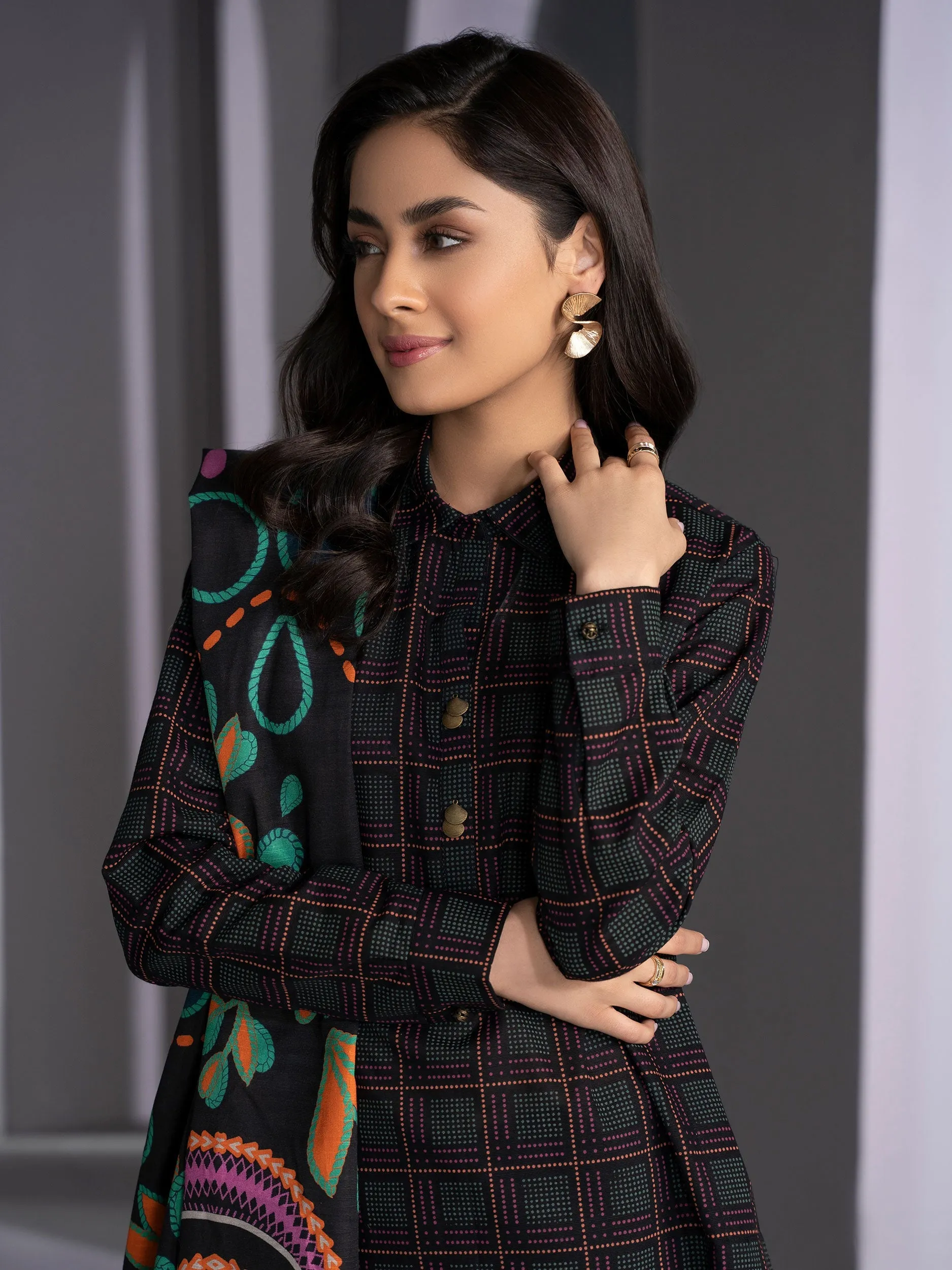 2 Piece Khaddar Suit-Printed (Unstitched)