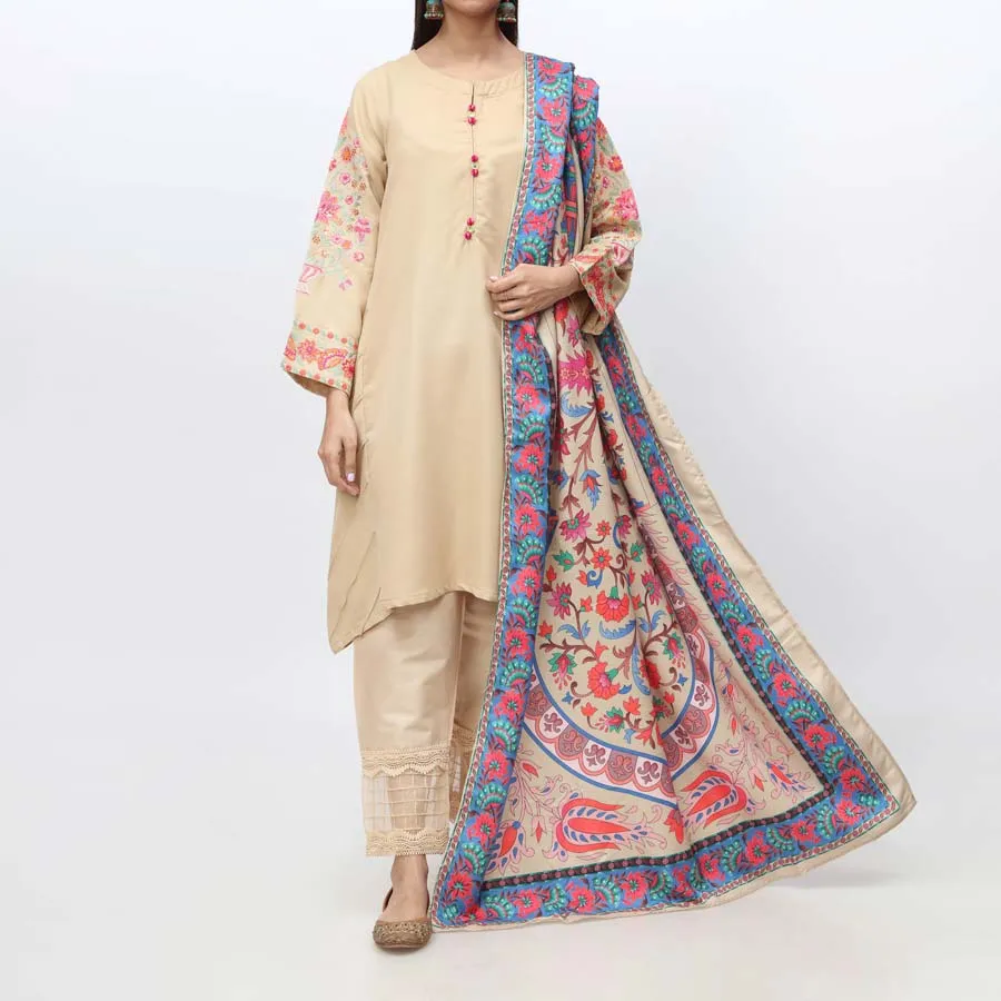 2PC- Embroidered Suit PW3017