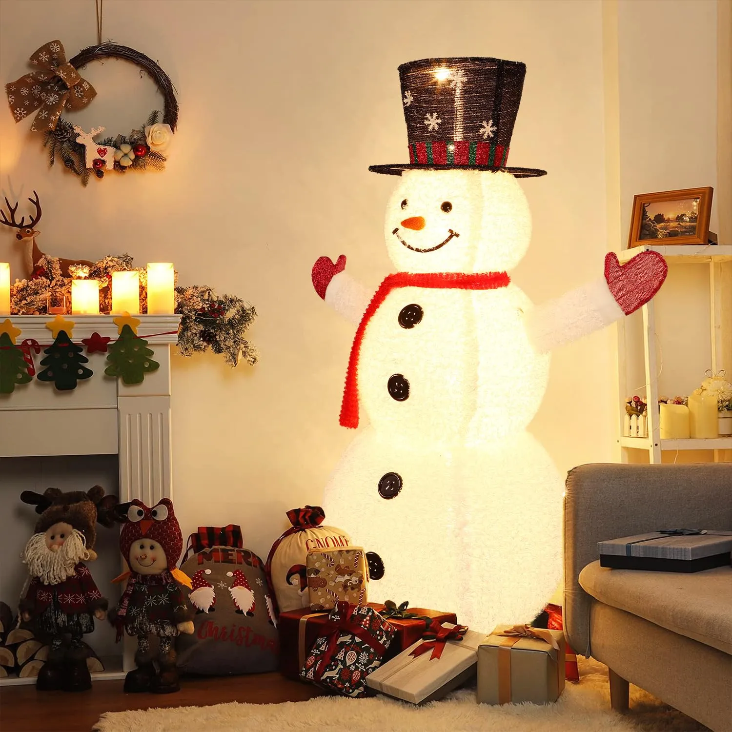 4FT Plush Snowman Christmas Decoration