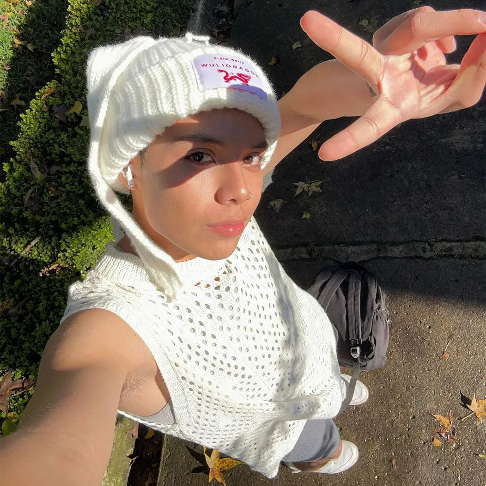 6kull Street Rabbit Knitted Beanie