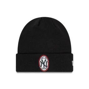 AC Milan x New York Yankees Script Black Cuff Knit Beanie Hat