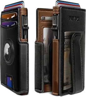 Airtag Wallet for Men,with Money Clip 10 Cards Metal Case Smart Slim Pop Up Credit Card Holder Flip with Magnetic Closure RFID Blocking wallet with Gift Box