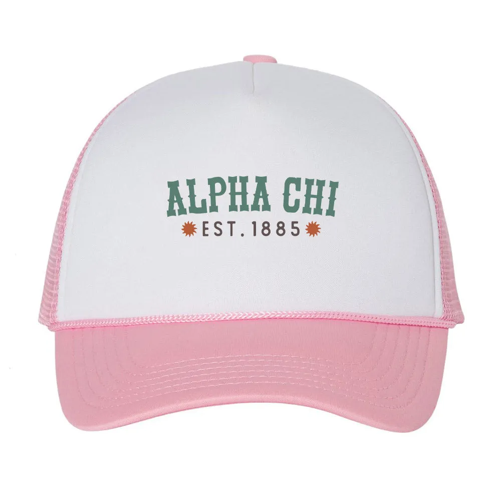 Alpha Chi Omega Outlaw Foam Mesh-Back Trucker Cap