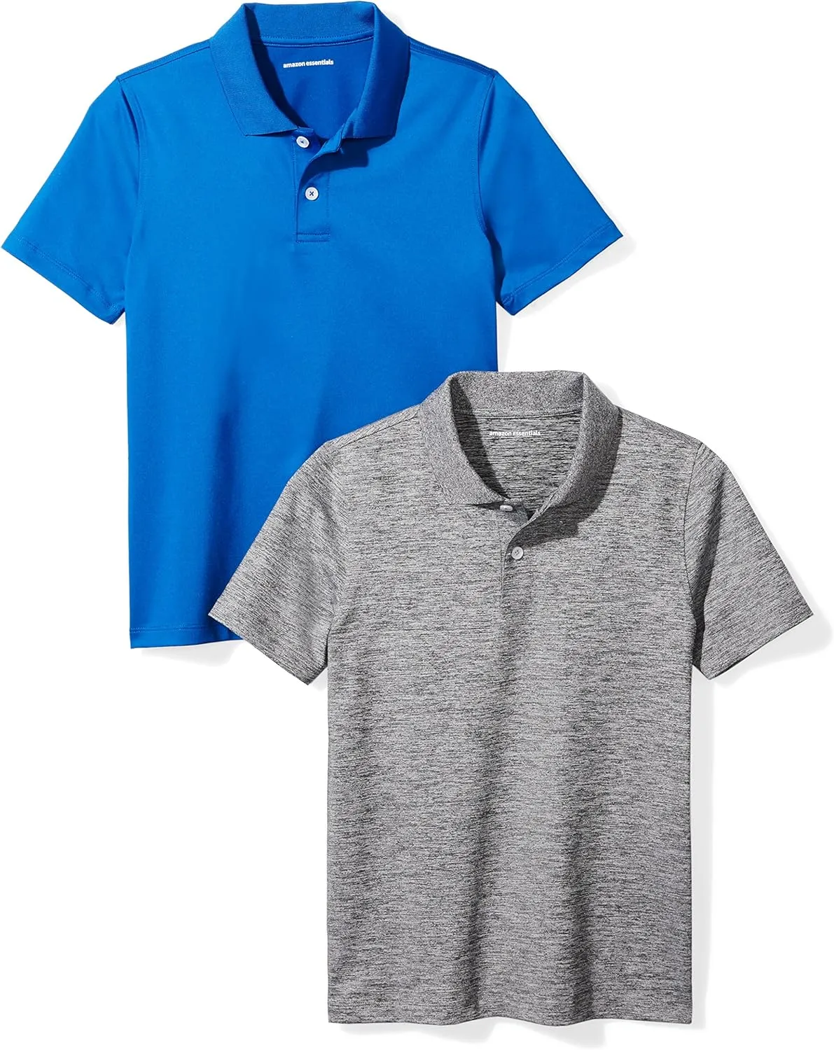 Amazon Essentials Boys and Toddlers' Short-Sleeve Active Performance Polo Shirts, Pack of 2