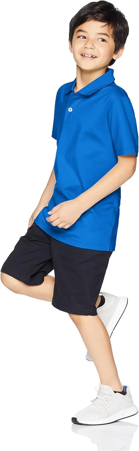 Amazon Essentials Boys and Toddlers' Short-Sleeve Active Performance Polo Shirts, Pack of 2