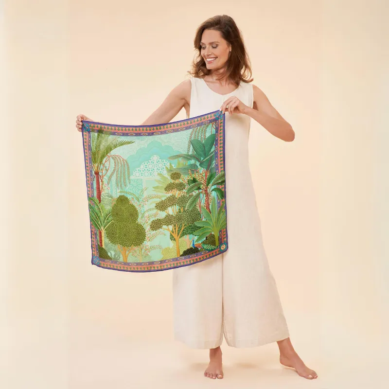 Aqua Secret Paradise Scarf {100% Silk}