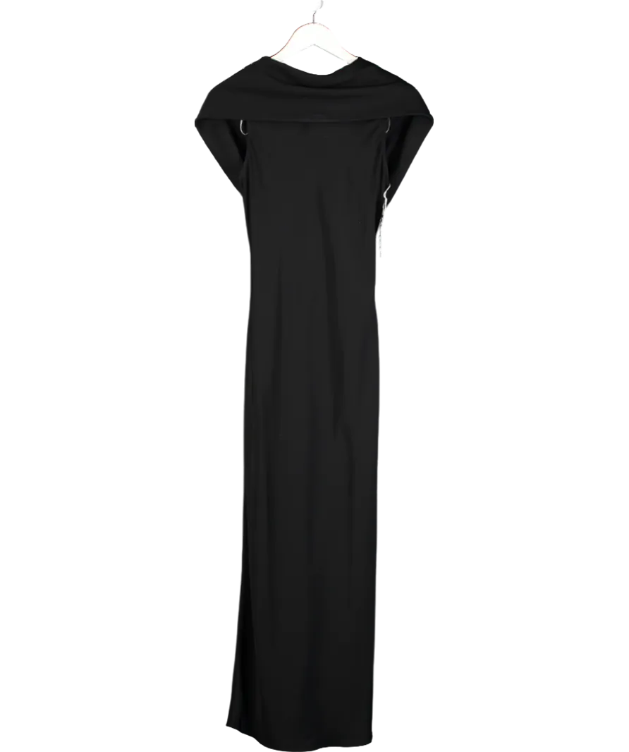 Arket Black Shawl Collar Drape Dress UK 8