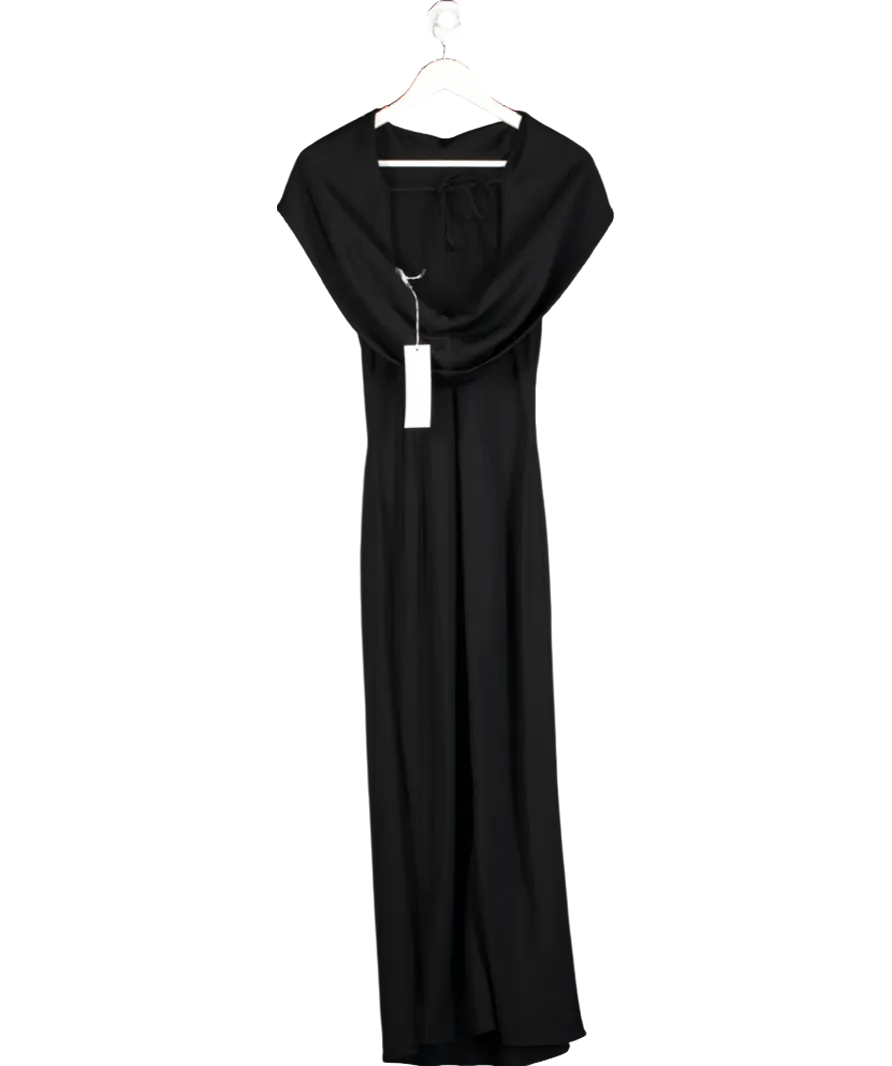 Arket Black Shawl Collar Drape Dress UK 8