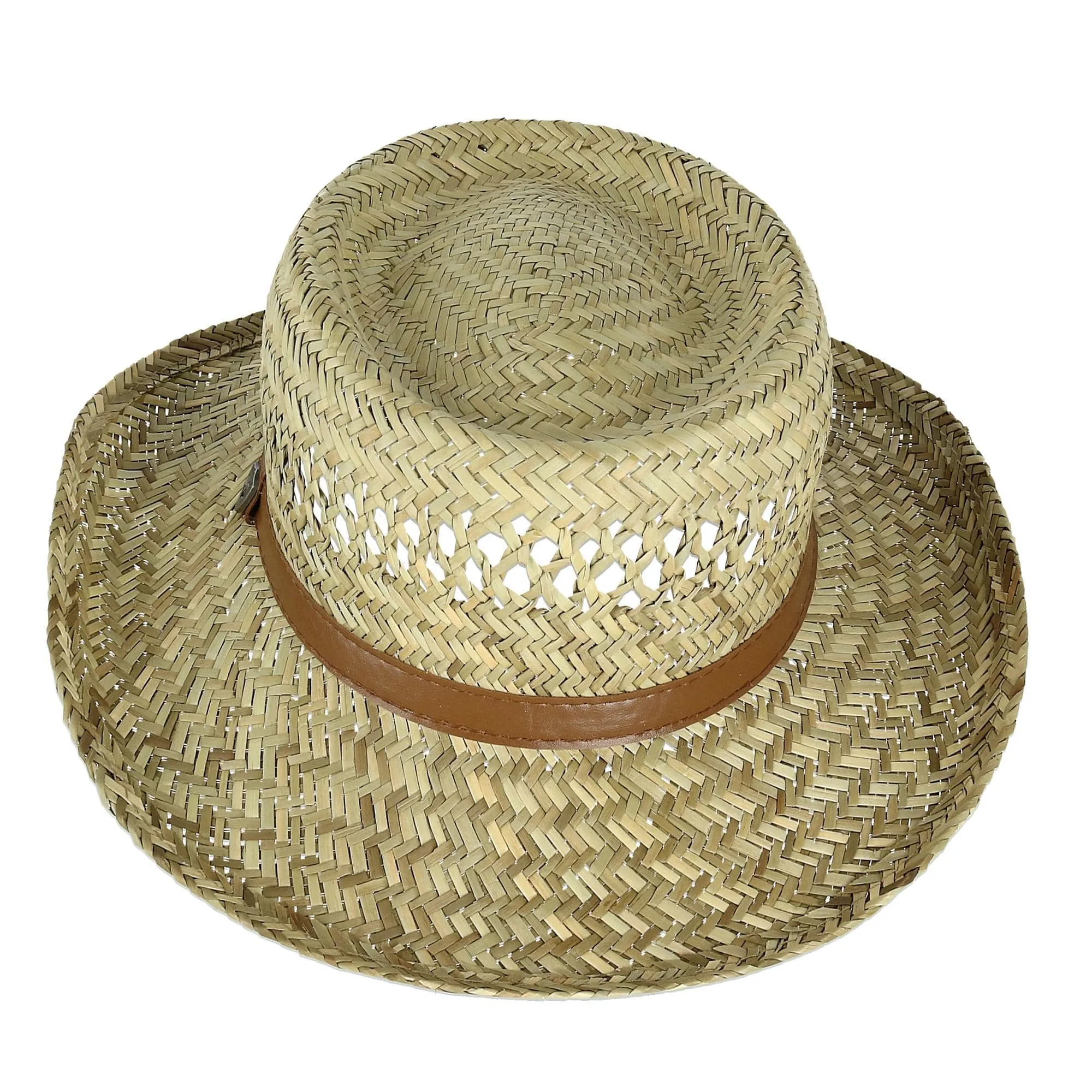Ascentix Rush Straw Gambler Hat with Wide Brim