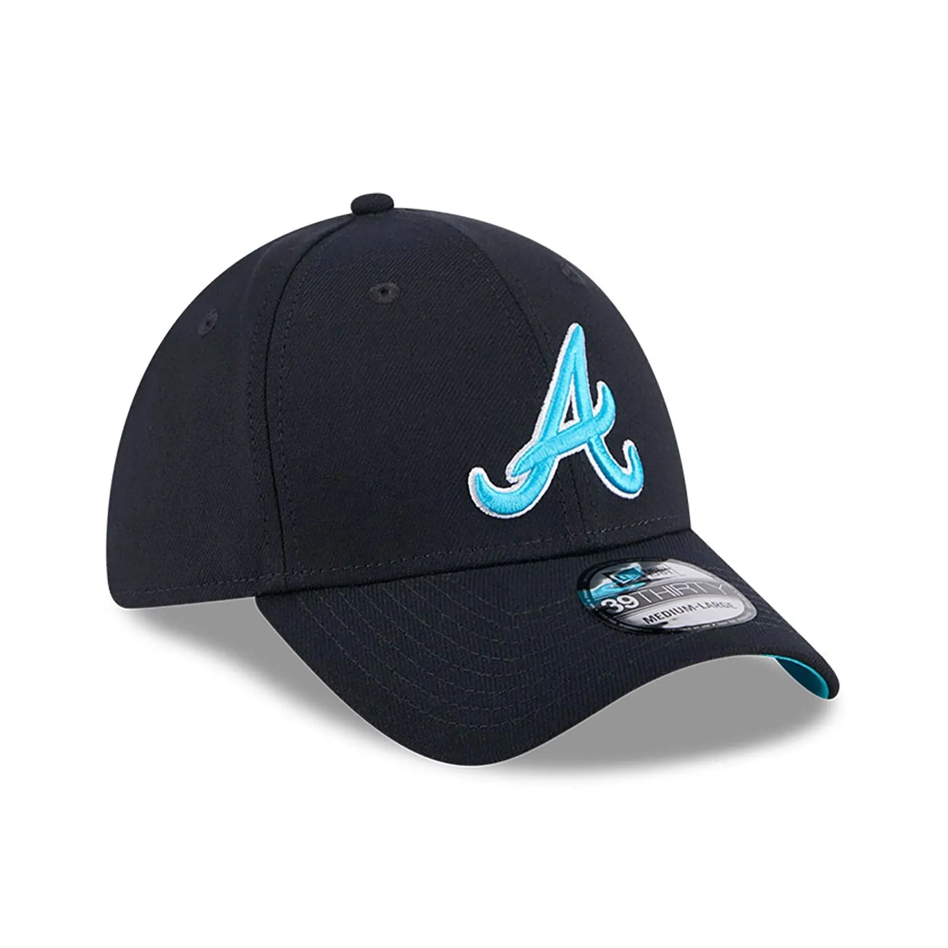 Atlanta Braves 2024 Fathers Day Navy 39THIRTY Stretch Fit Cap - Perfect Gift for Dad