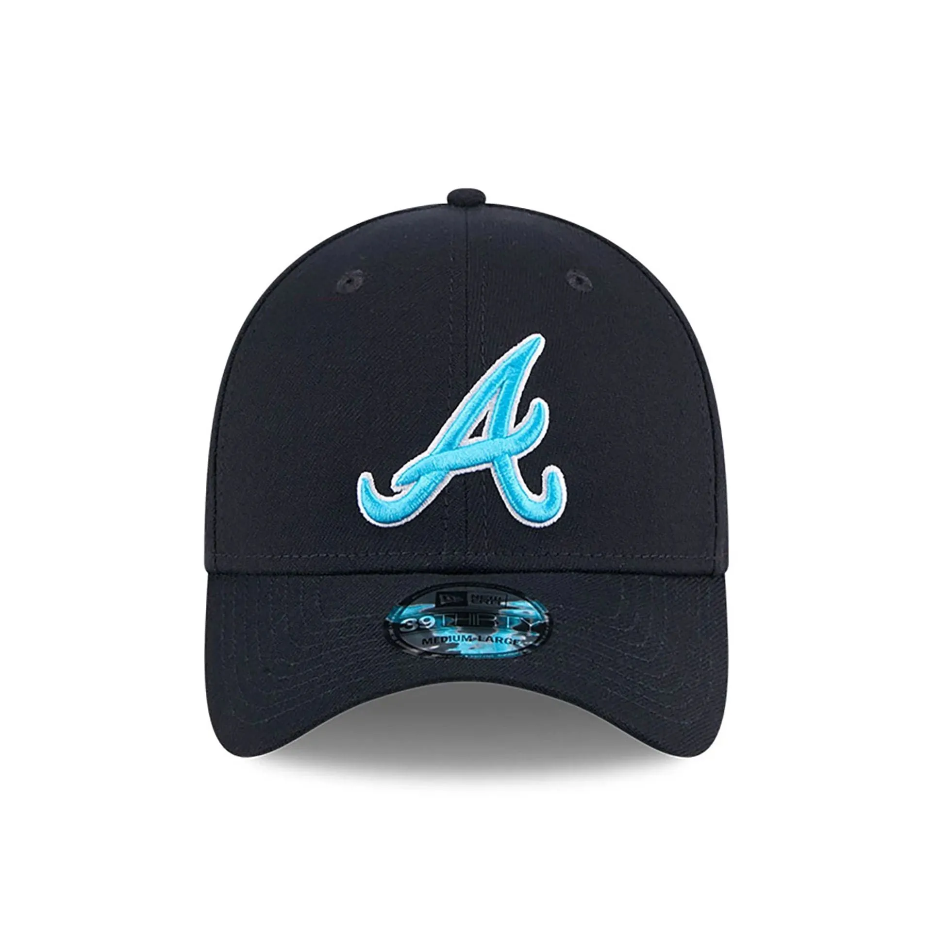 Atlanta Braves 2024 Fathers Day Navy 39THIRTY Stretch Fit Cap - Perfect Gift for Dad