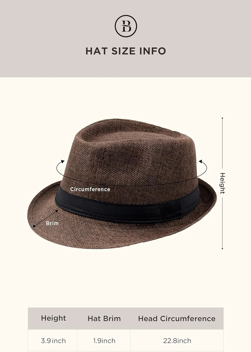 BABEYOND Straw Trilby Fedora Hat for Men-1920s Felt Panama Hat Short Brim Summer Cap with Ribbon