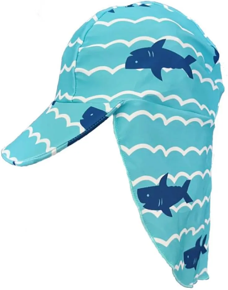 Baby Toddler Boys 3-Pieces Swimsuit Sets Blue Shark Bathing Suit Rash Guards Sunsuit Swimwear with Hat UPF 50  FBA