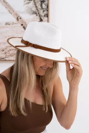 Bianca Panama White Suede Trim