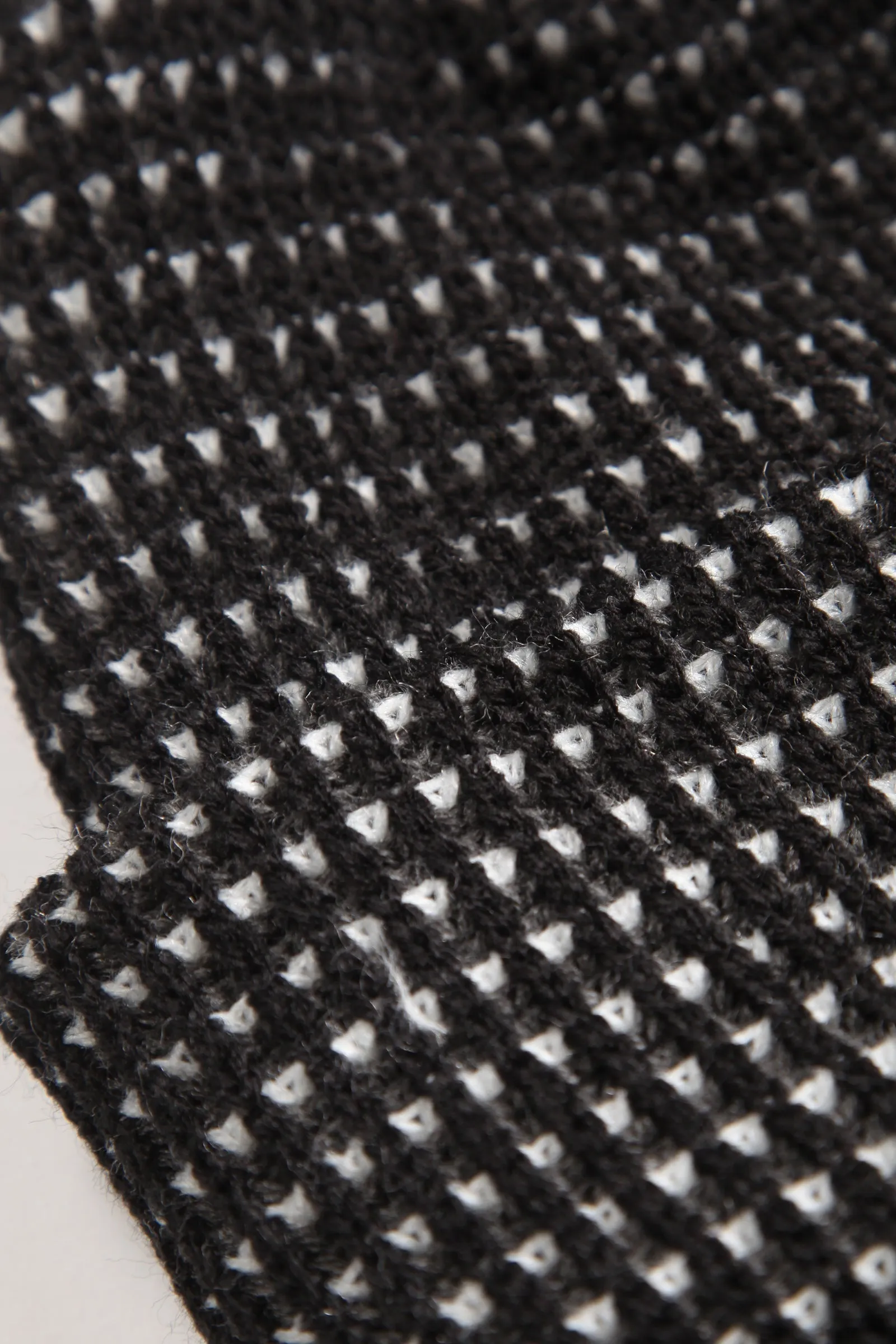 Tri-Colour Black/Grey/White Beanie Hat from Blacksmith - Versatile & Warm Waffle Knit Design