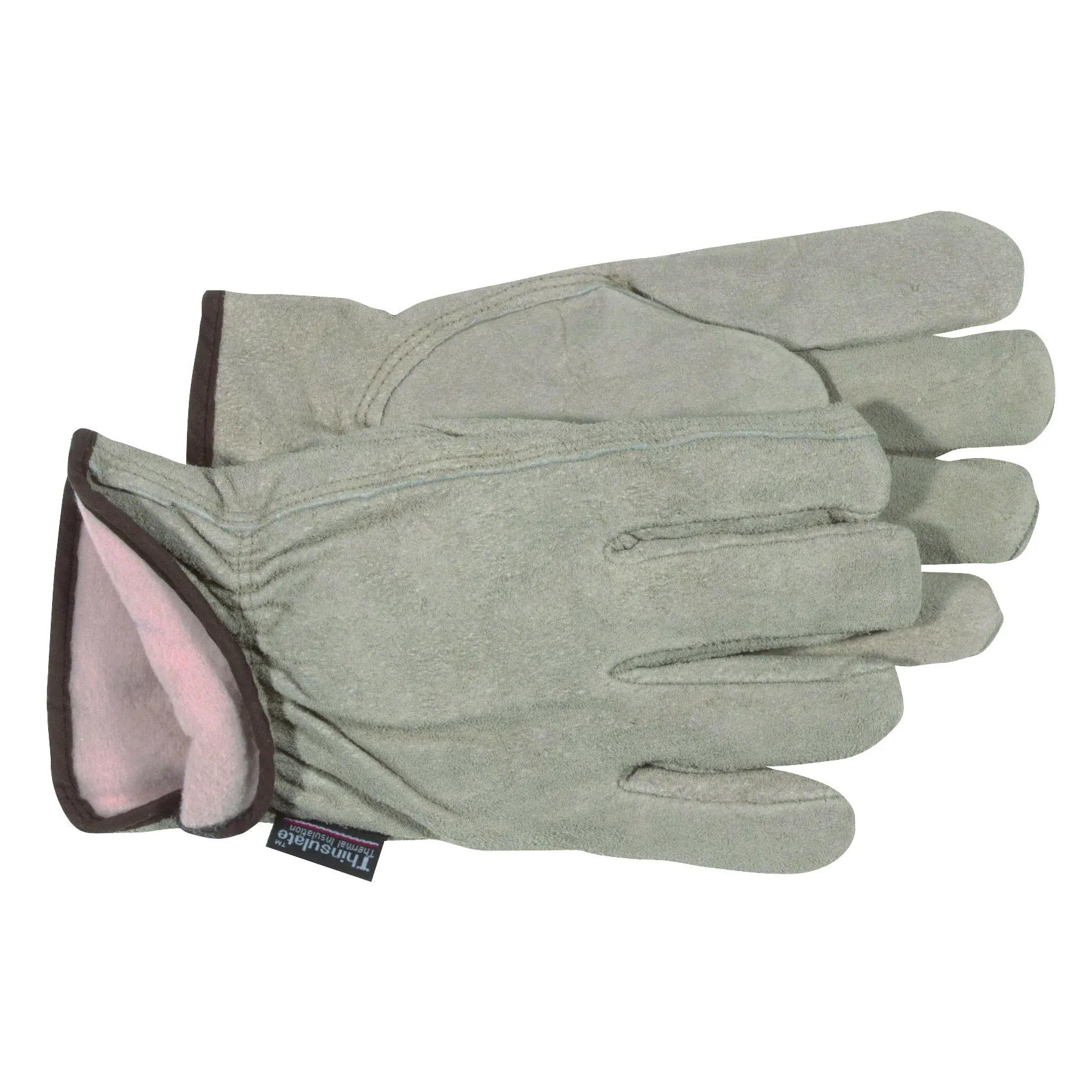 BOSS 7179M Driver Gloves, M, Keystone Thumb, Open, Shirred Elastic Back Cuff, Cowhide Leather, Gray