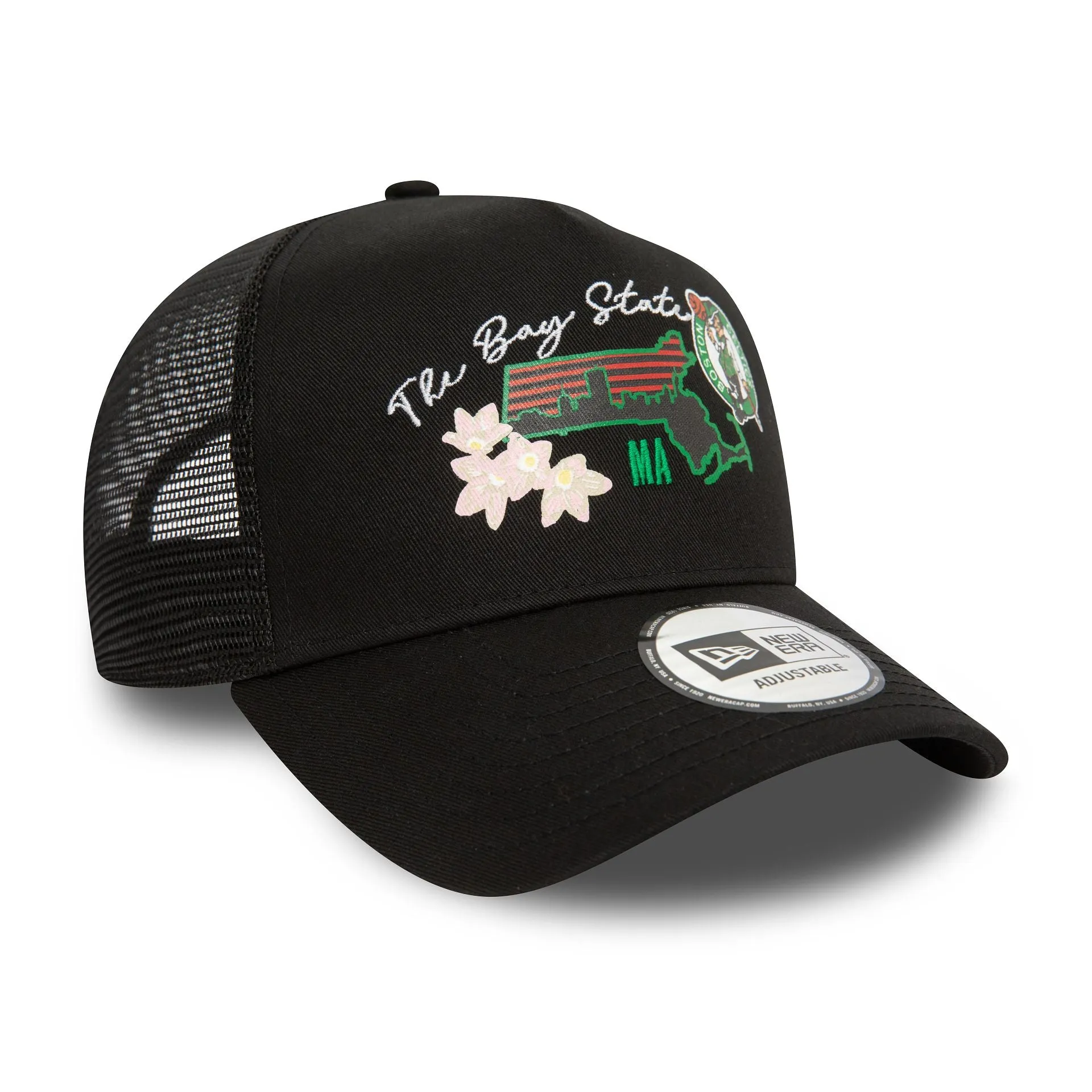 Boston Celtics NBA Team Logo Black A-Frame Trucker Cap