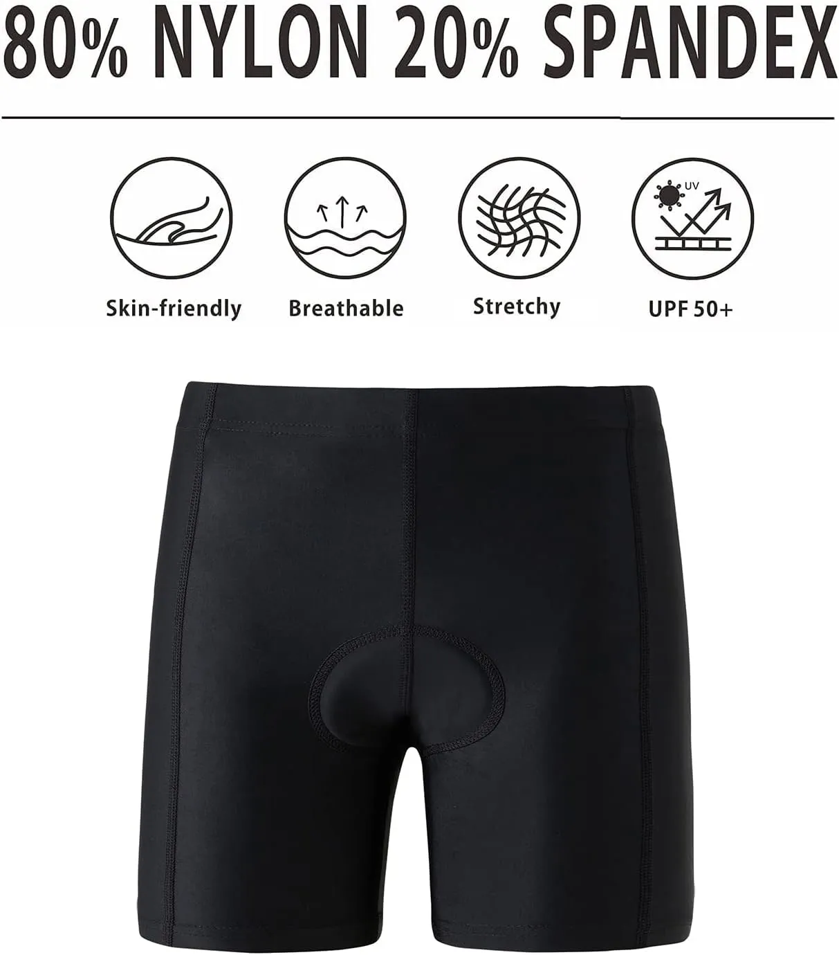 Boys Cycling Pants 3D Padded Shorts Girls Bike Shorts Black Bike Shorts for Kids