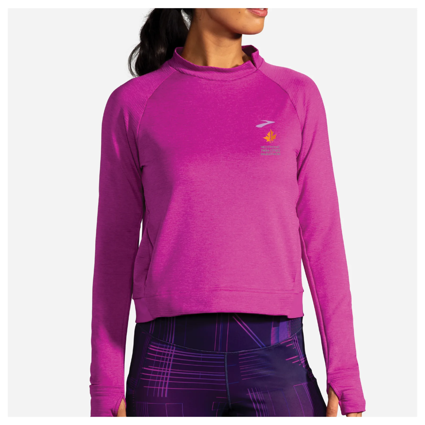 Brooks TCM Notch Thermal Long Sleeve - Heather Magenta (Women's Sizing)