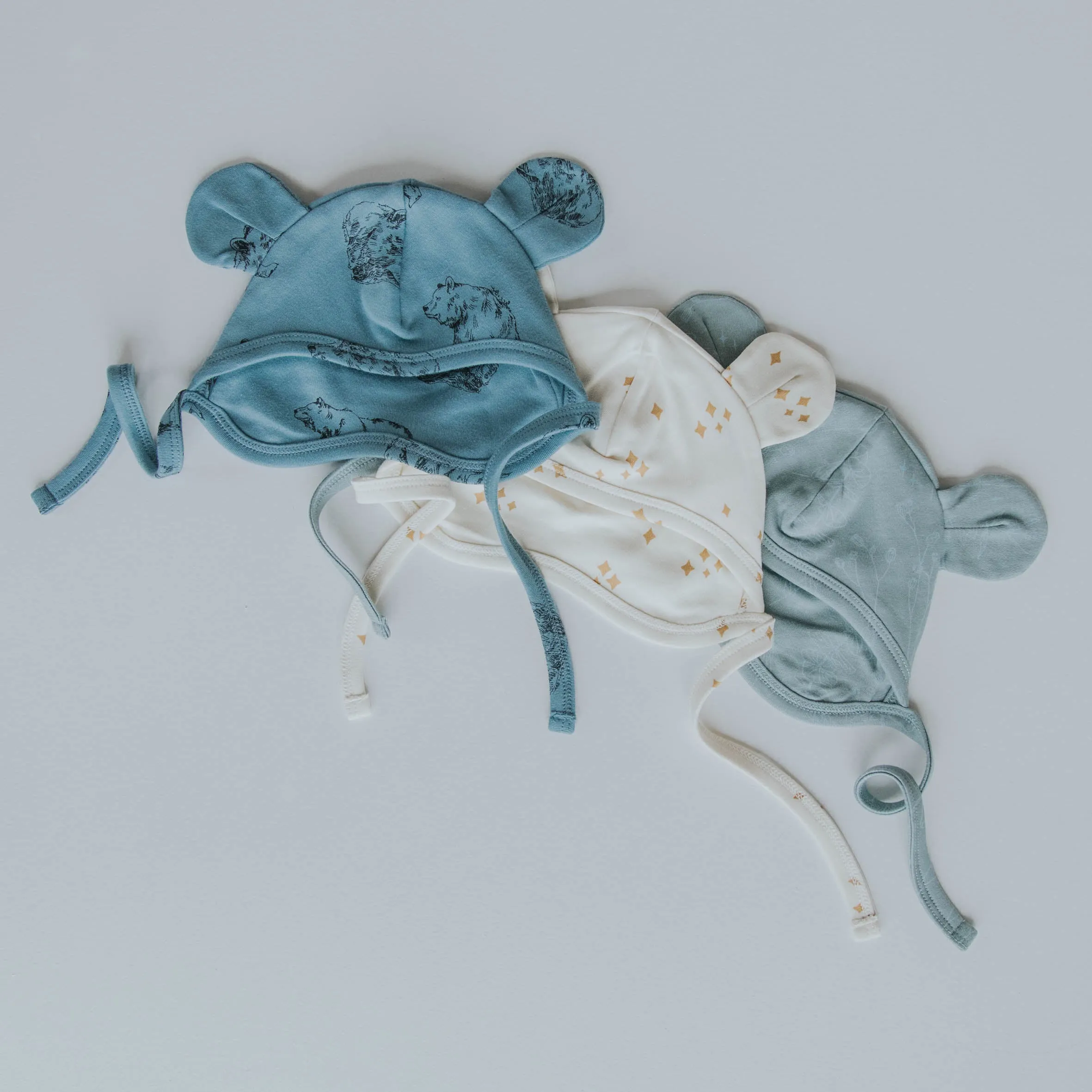Buck and Baa Organic Cotton Bear Ears Hat - Laurel