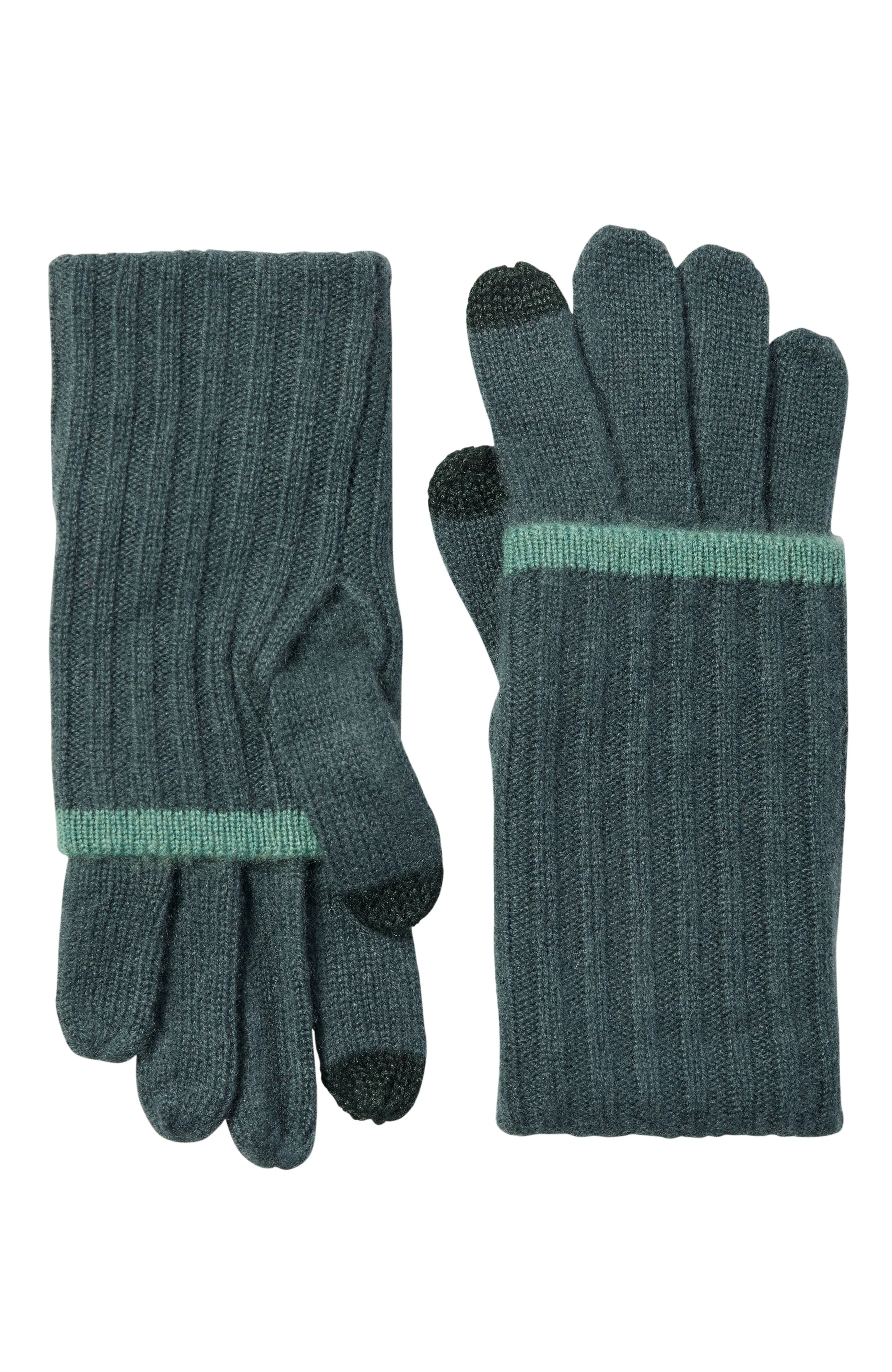CASHMERE GLOVE WITH FOLDOVER TIPPED CUFF