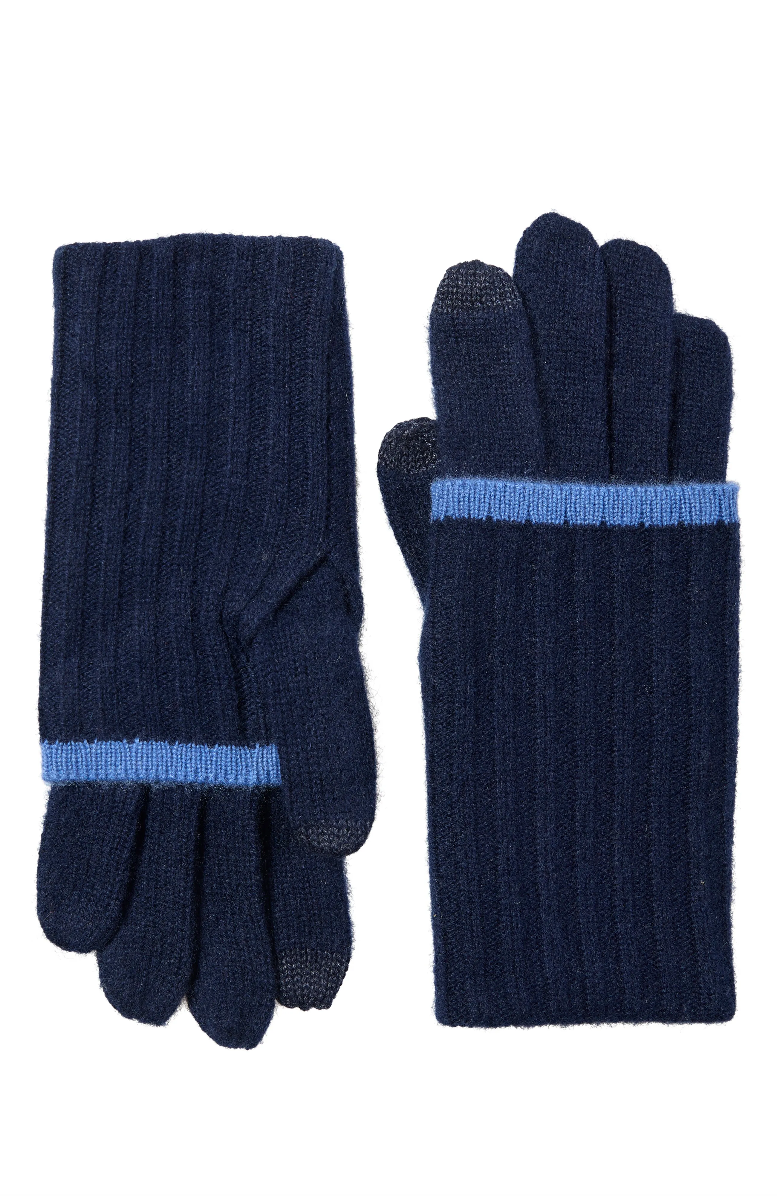 CASHMERE GLOVE WITH FOLDOVER TIPPED CUFF