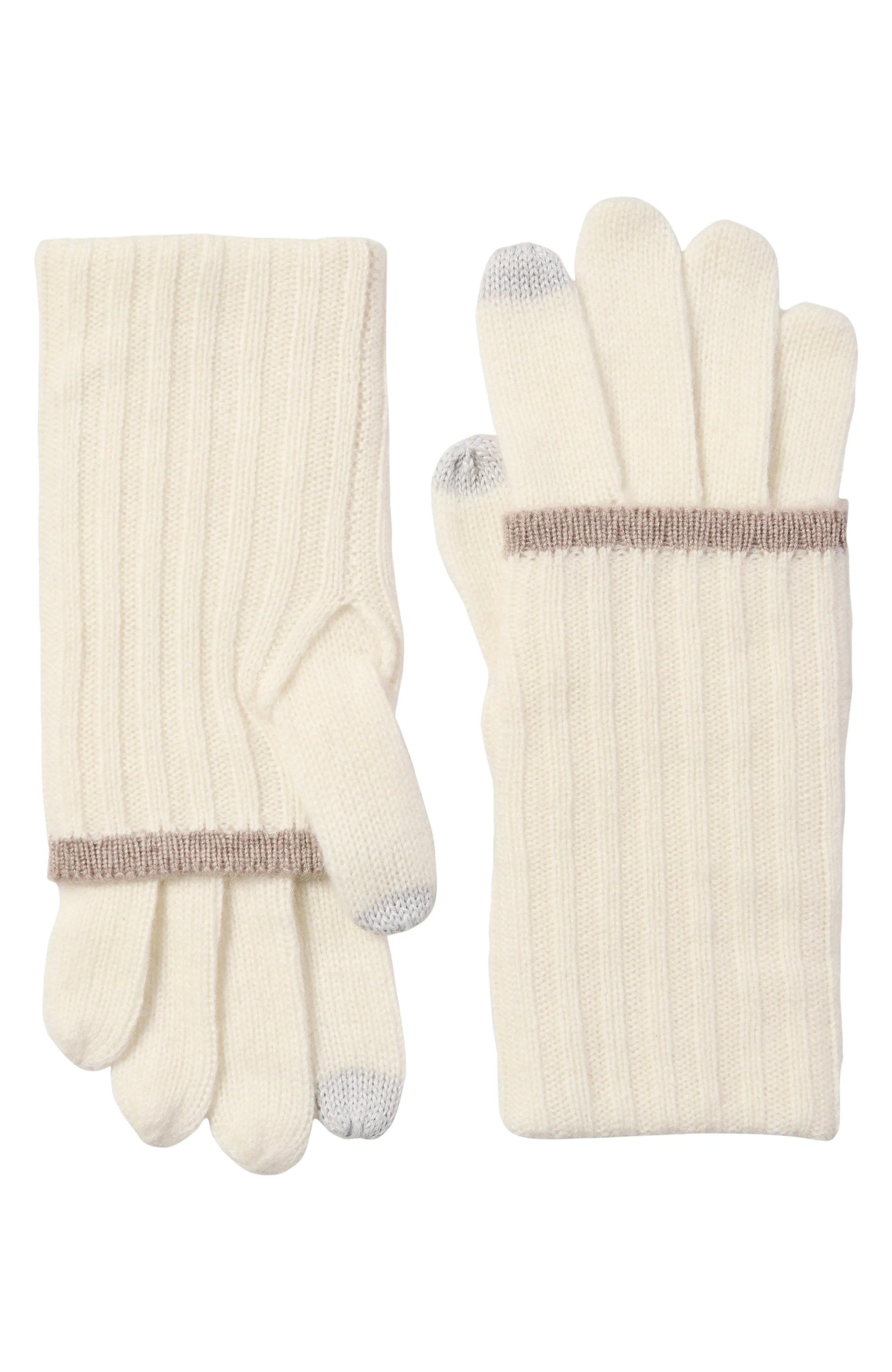 CASHMERE GLOVE WITH FOLDOVER TIPPED CUFF