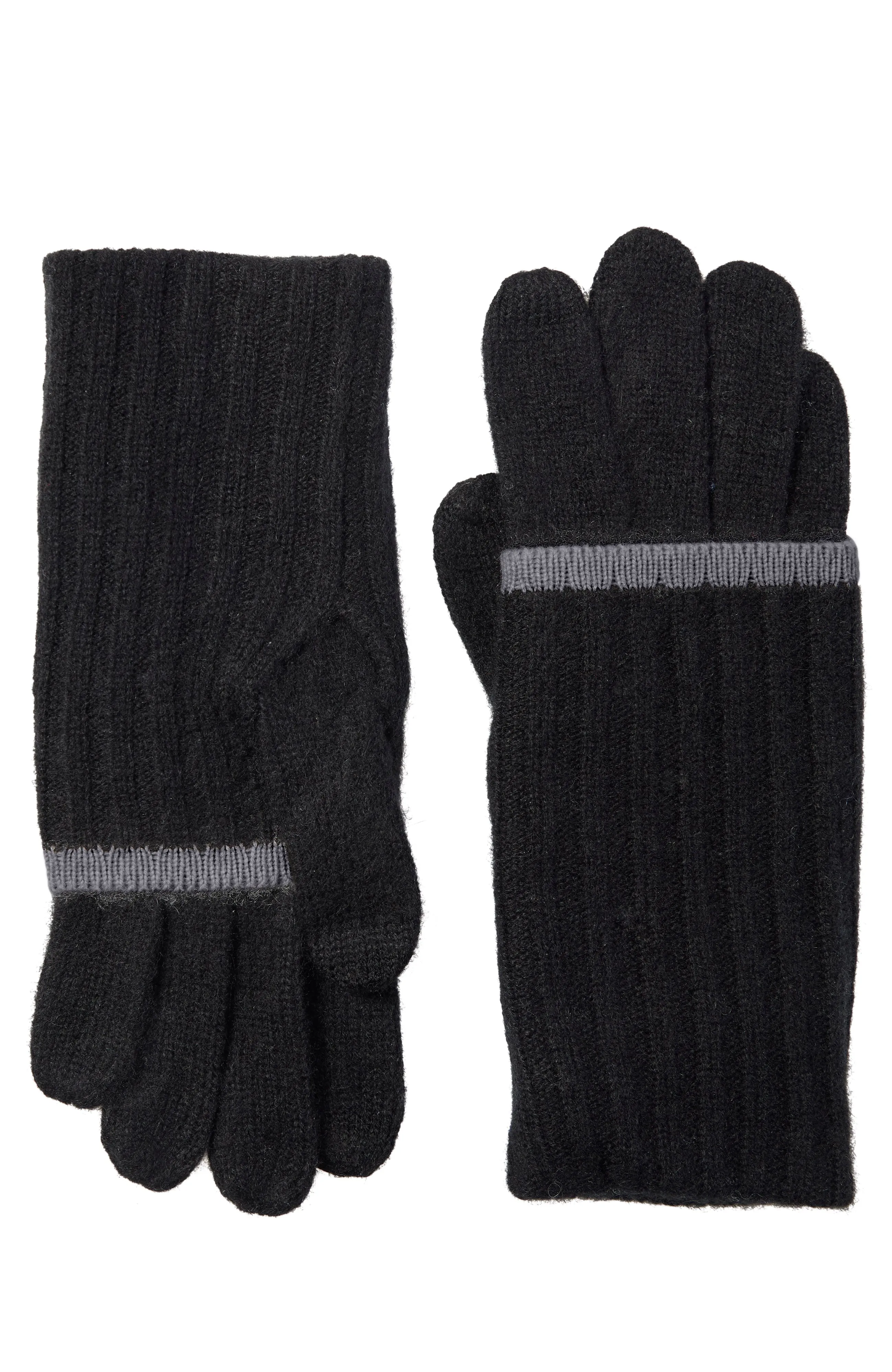 CASHMERE GLOVE WITH FOLDOVER TIPPED CUFF