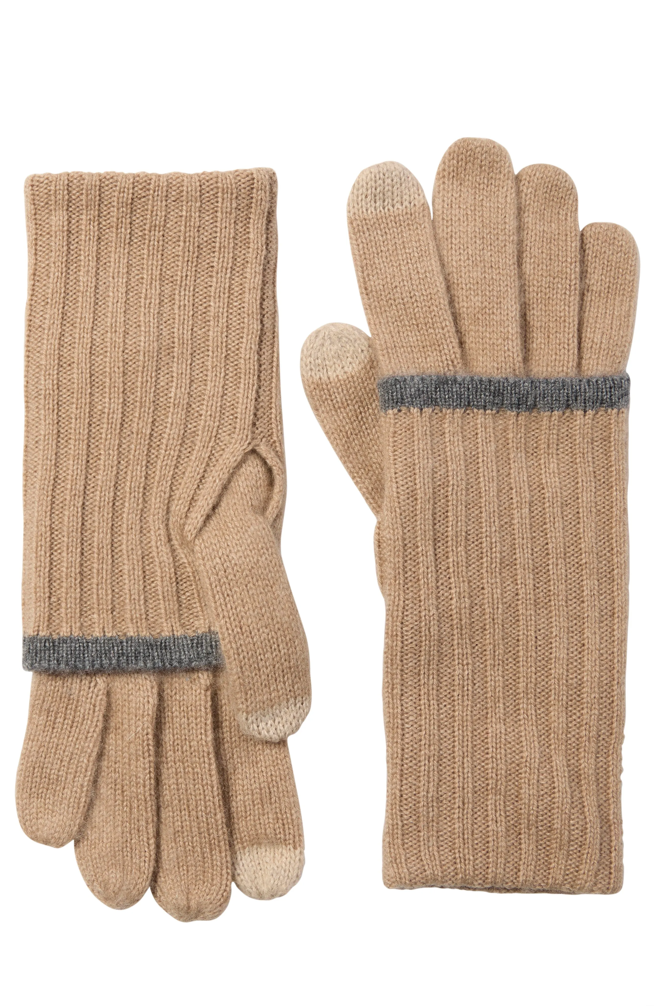 CASHMERE GLOVE WITH FOLDOVER TIPPED CUFF