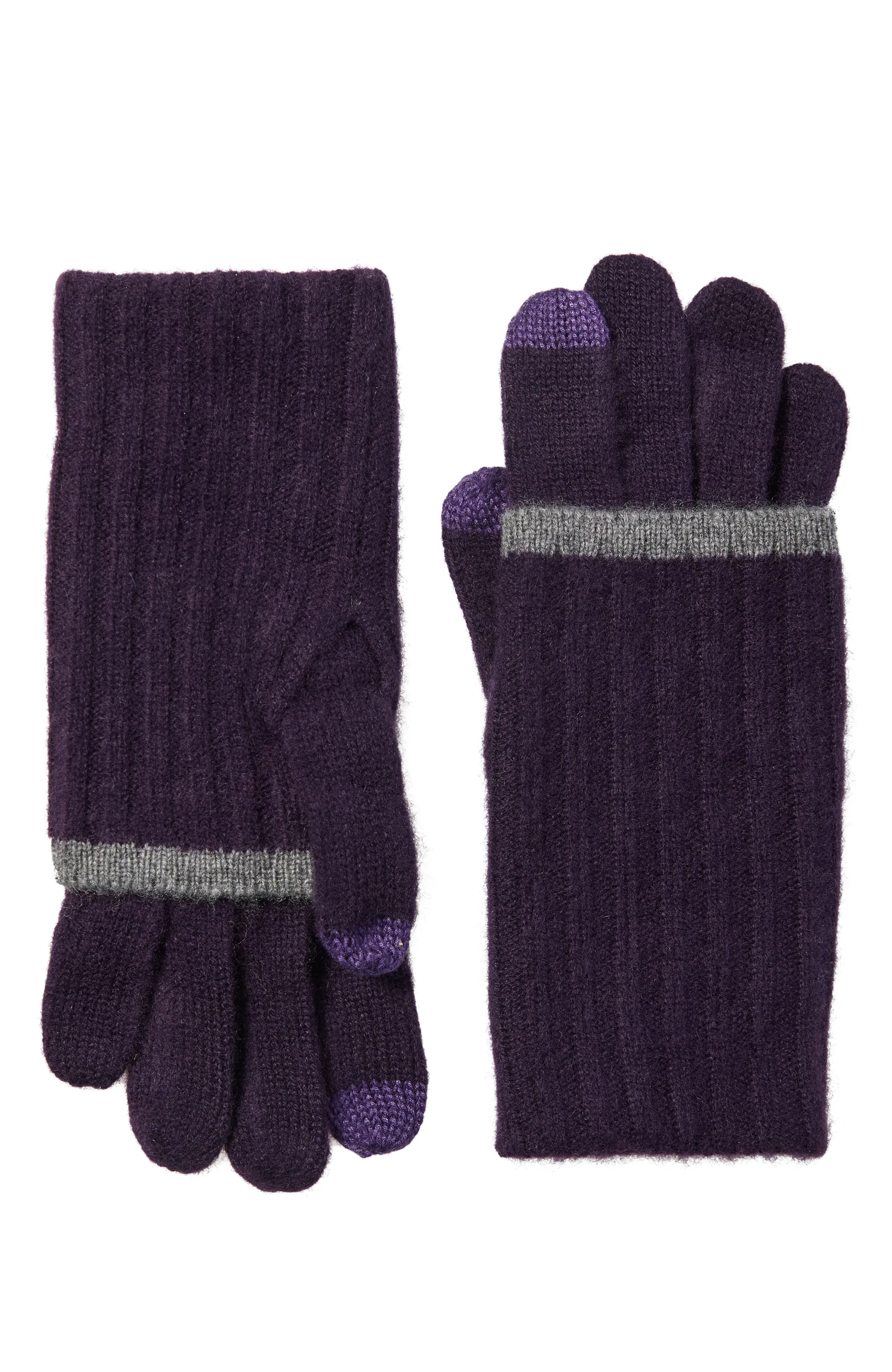 CASHMERE GLOVE WITH FOLDOVER TIPPED CUFF