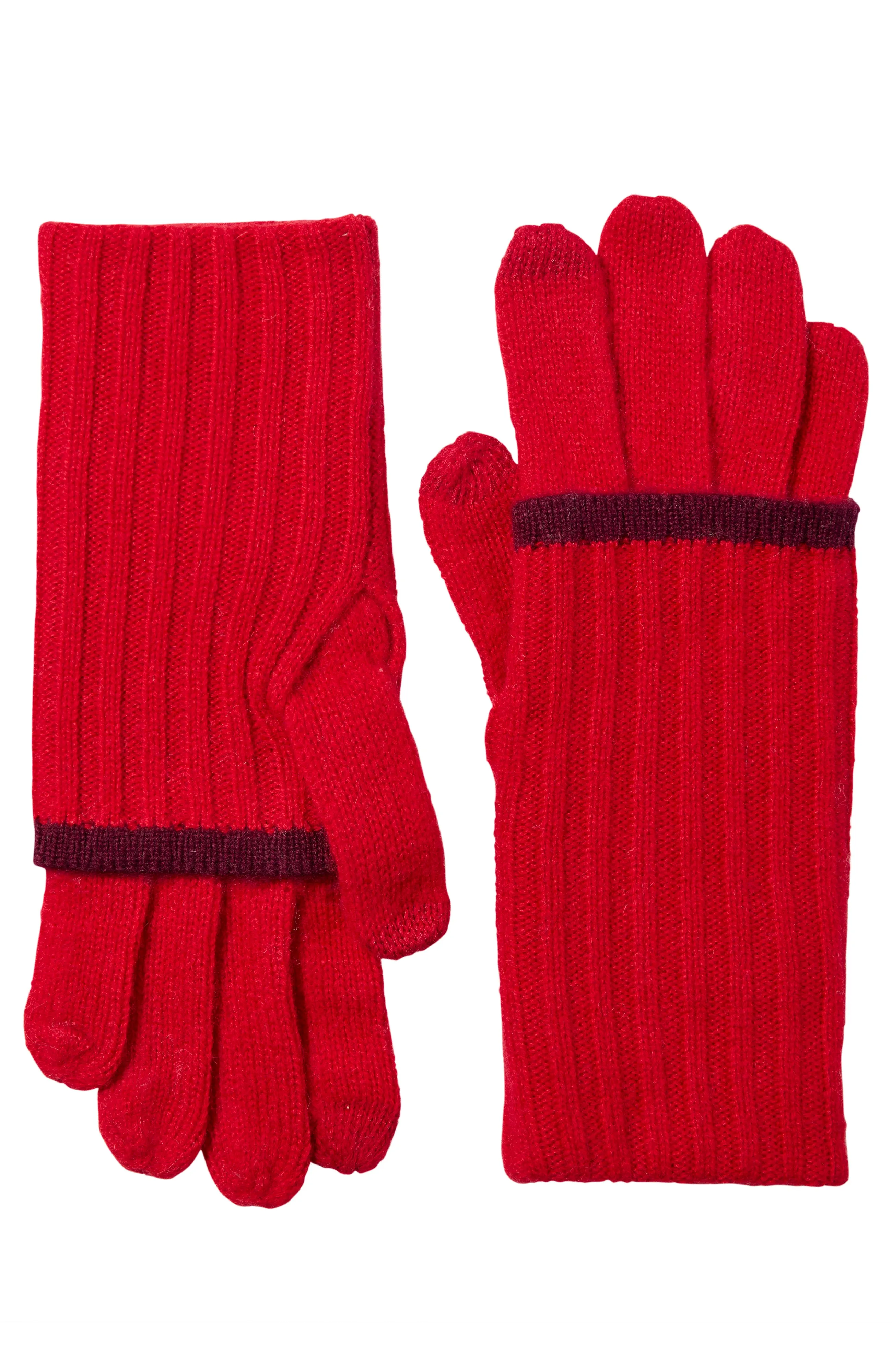 CASHMERE GLOVE WITH FOLDOVER TIPPED CUFF