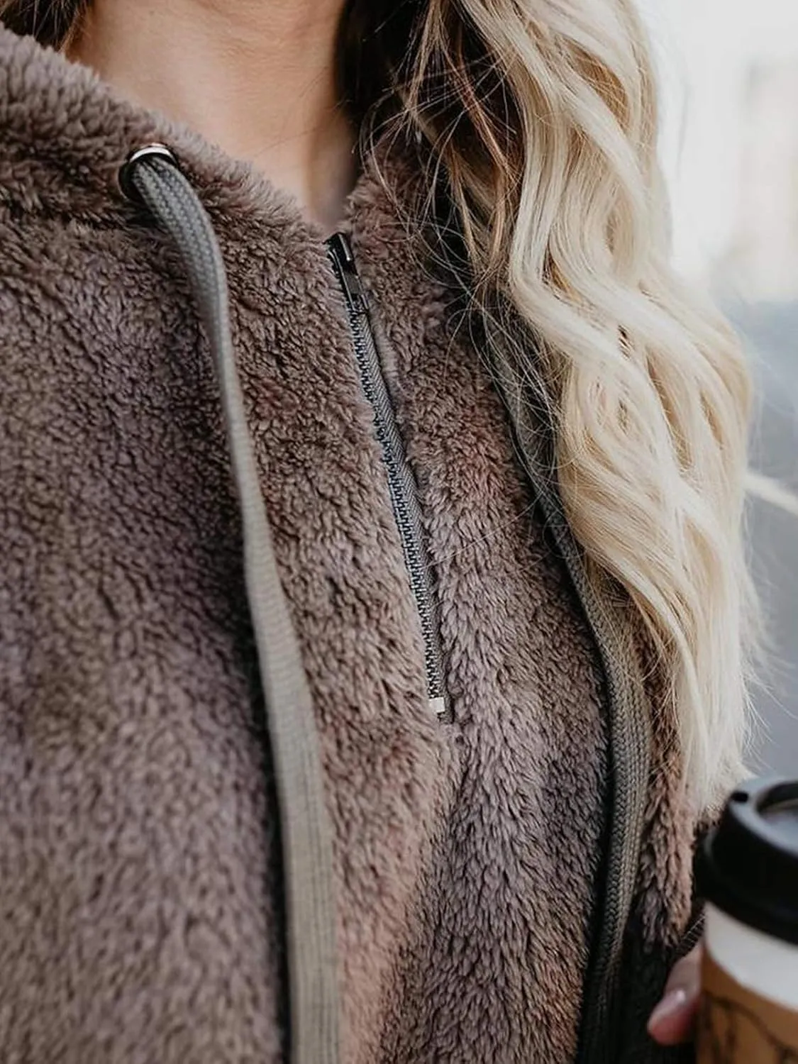 Century Star Womens Hoodies Fuzzy Hooded Sweatshirt Zipper Fleece Hoodie Pullover Sherpa Sweater Fluffy Coat