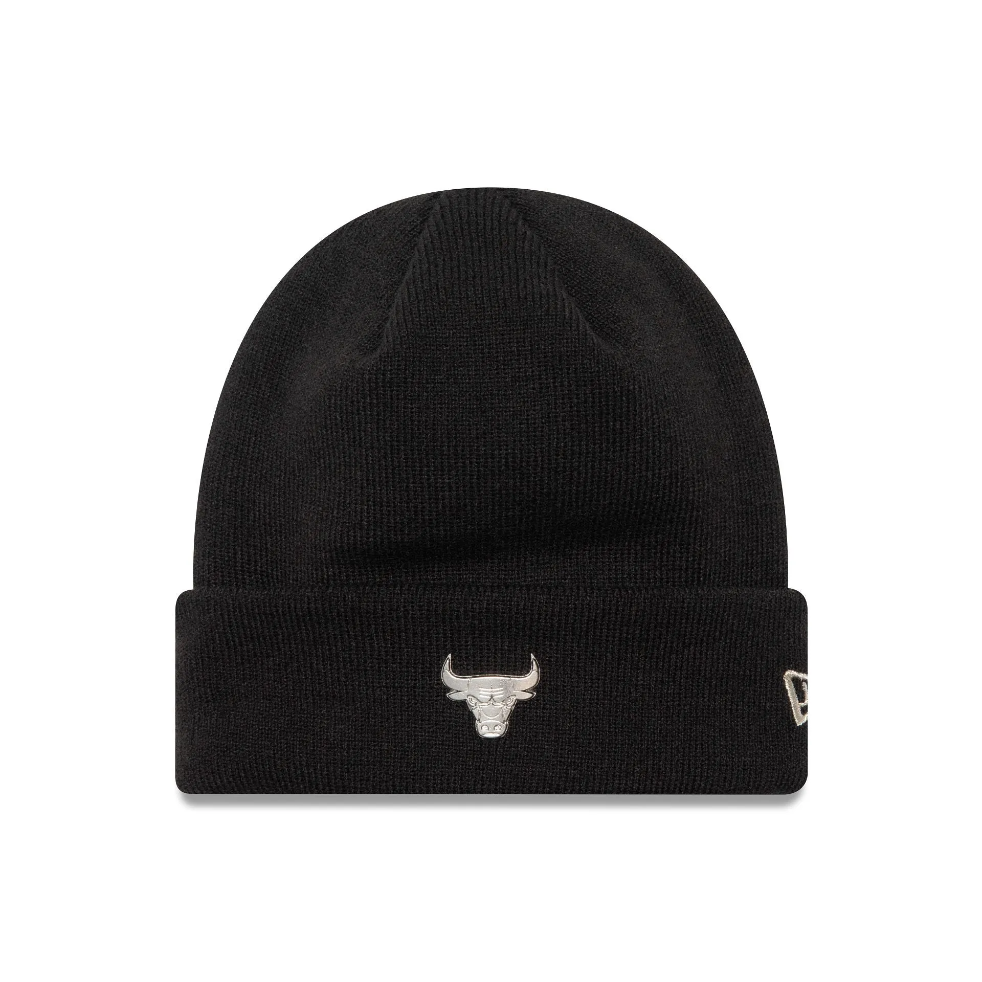 Chicago Bulls Metallic Pin Black Cuff Knit Beanie Hat