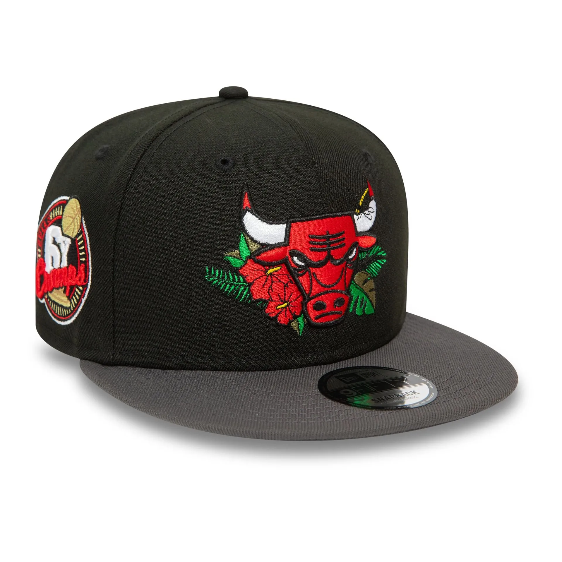 Chicago Bulls NBA Floral Black 9FIFTY Snapback Cap
