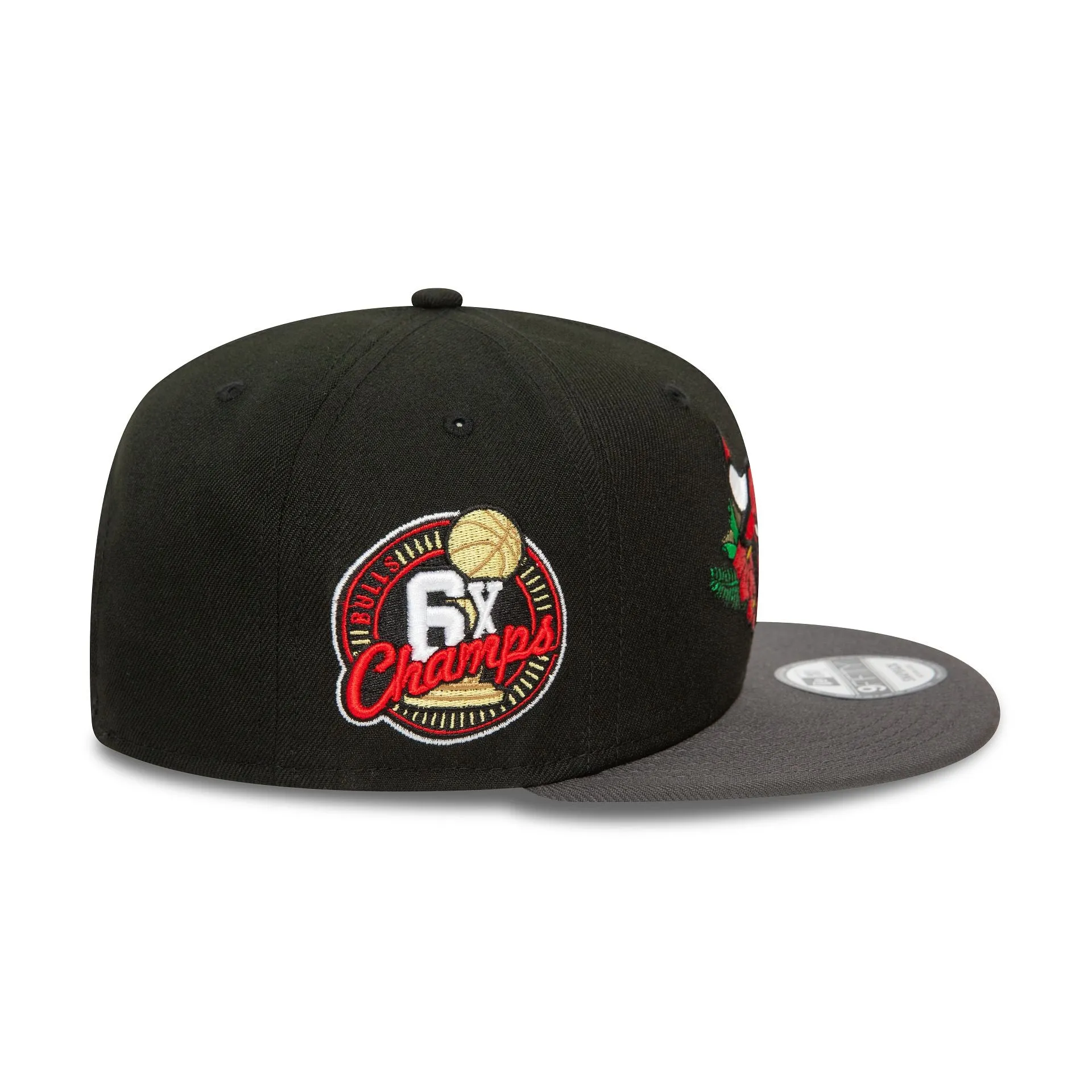 Chicago Bulls NBA Floral Black 9FIFTY Snapback Cap