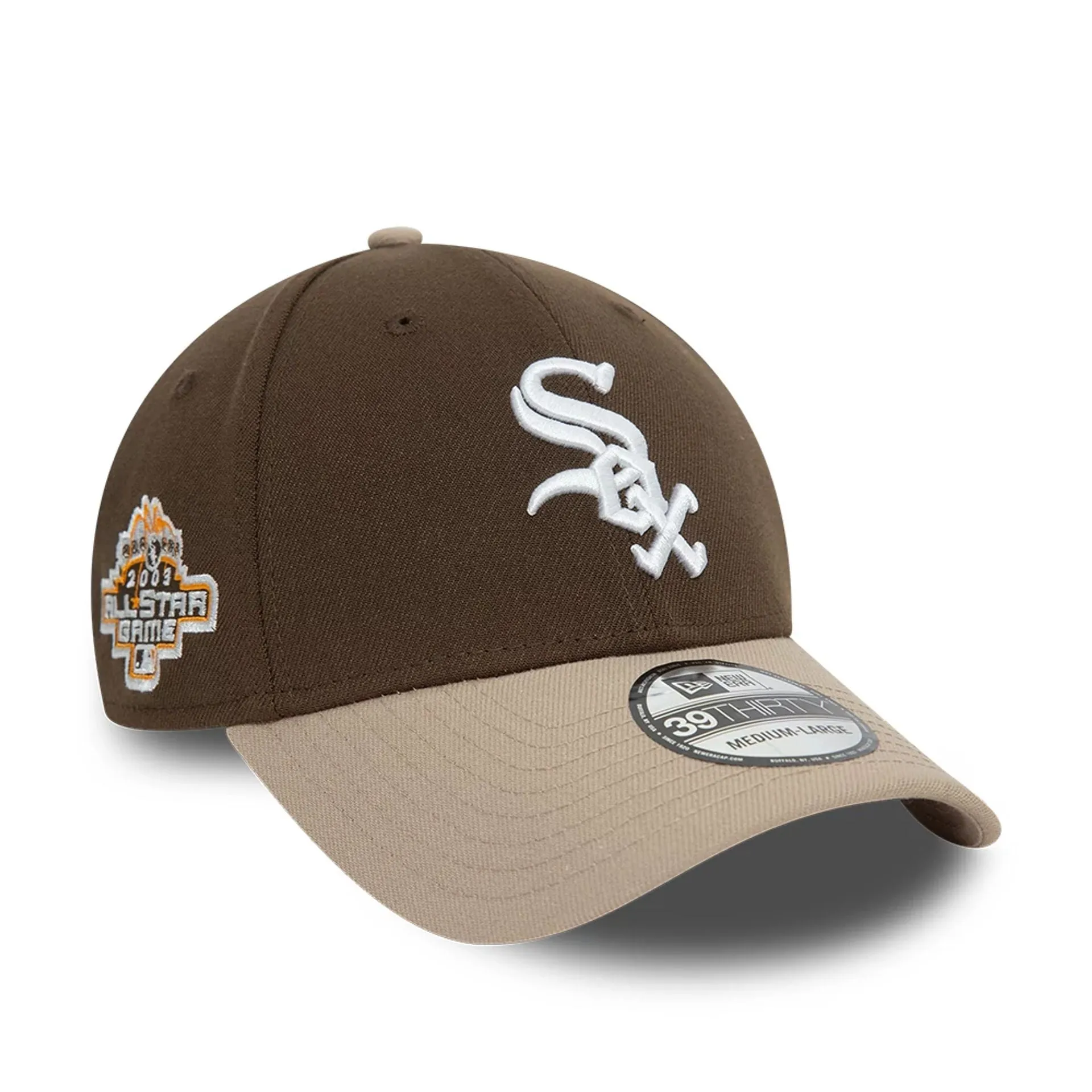 Chicago White Sox Neutral World Series Dark Brown 39THIRTY Stretch Fit Cap