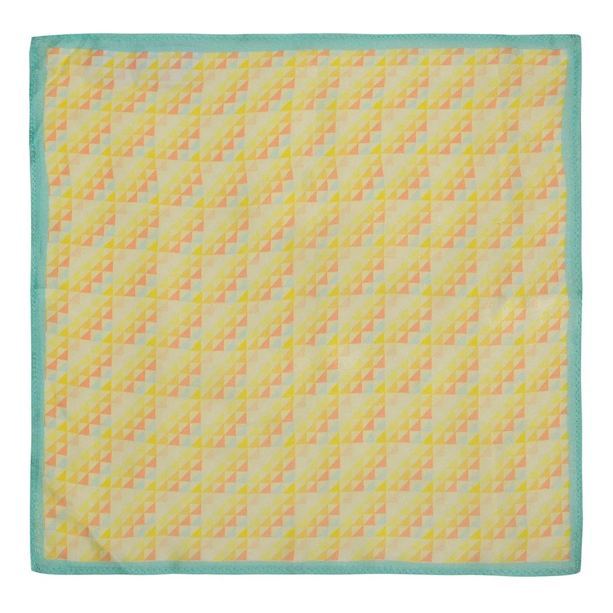 Chokore Peach & Light Blue Silk Pocket Square from the Plaids Line