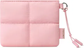 Comfyable Cute Puffy Coin Purse Pouch Change Holder For Women, Small Organizer with ID Window, Magnetic Closure, Water-repellent, Storage for Coin, Airpods, Lipstick, Card, Pink
