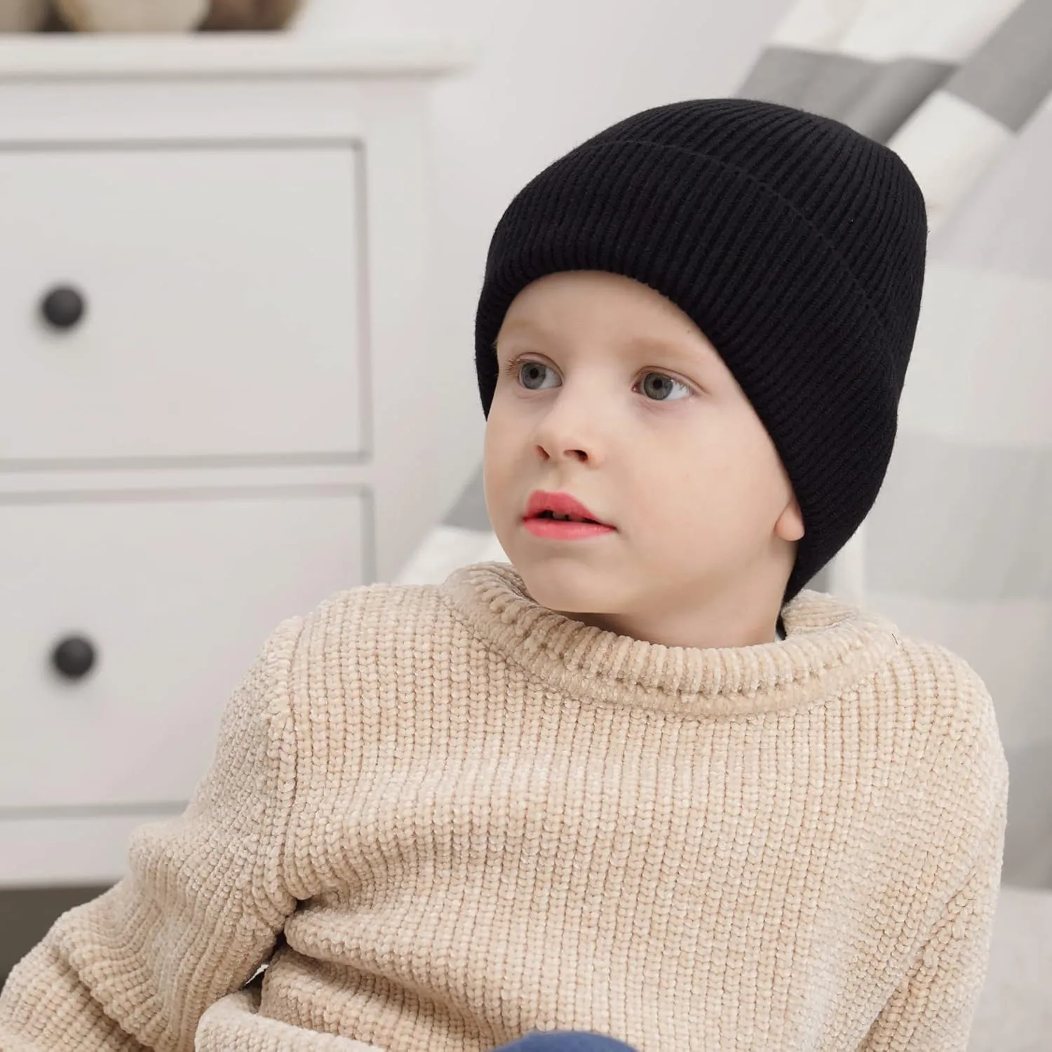 Connectyle Kids Beanie Hat Warm Winter Hats for Boys Girls Fleece Lined Knit Cap
