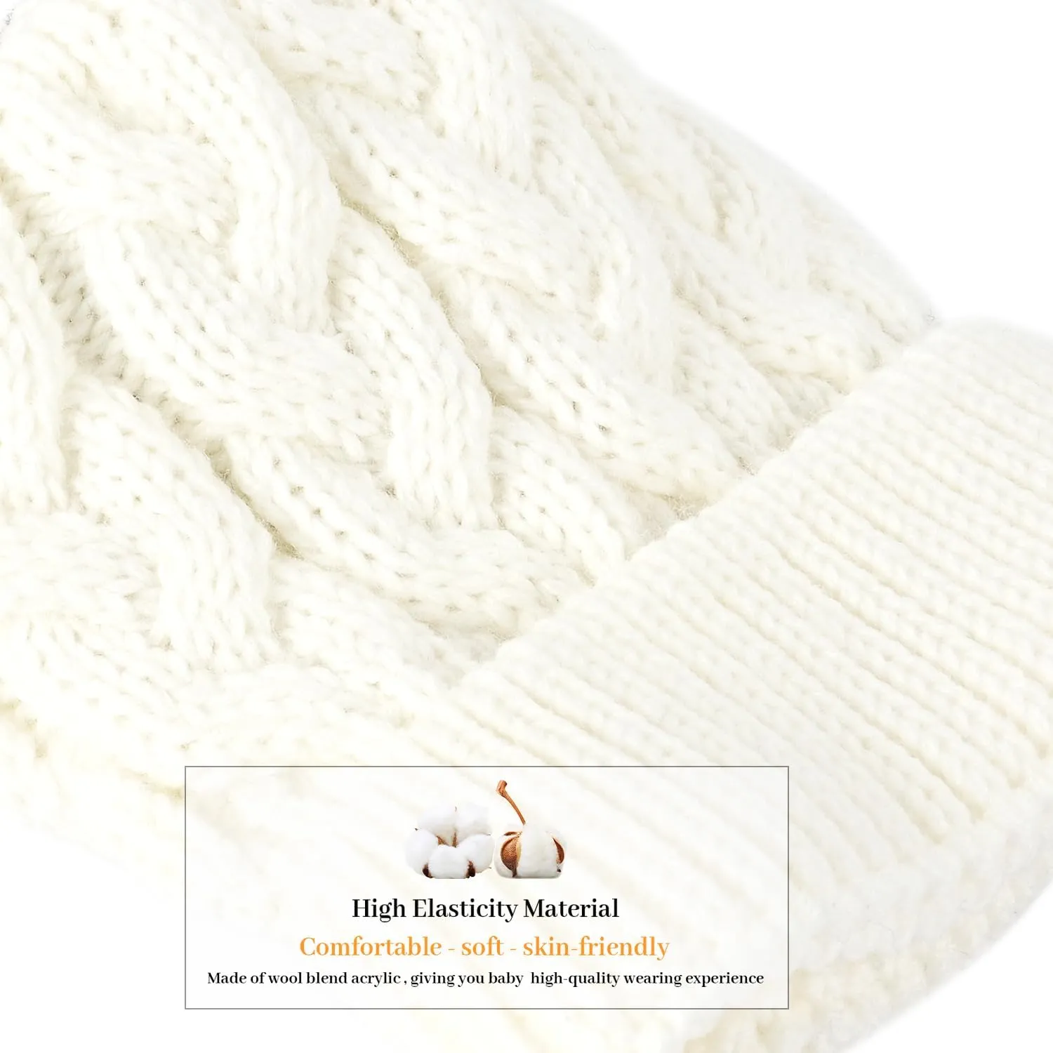 DANMY Baby Beanie Hat, Infant Newborn Toddler Winter Warm Knit Cap for Little Boys Girls, Winter Warm Hat