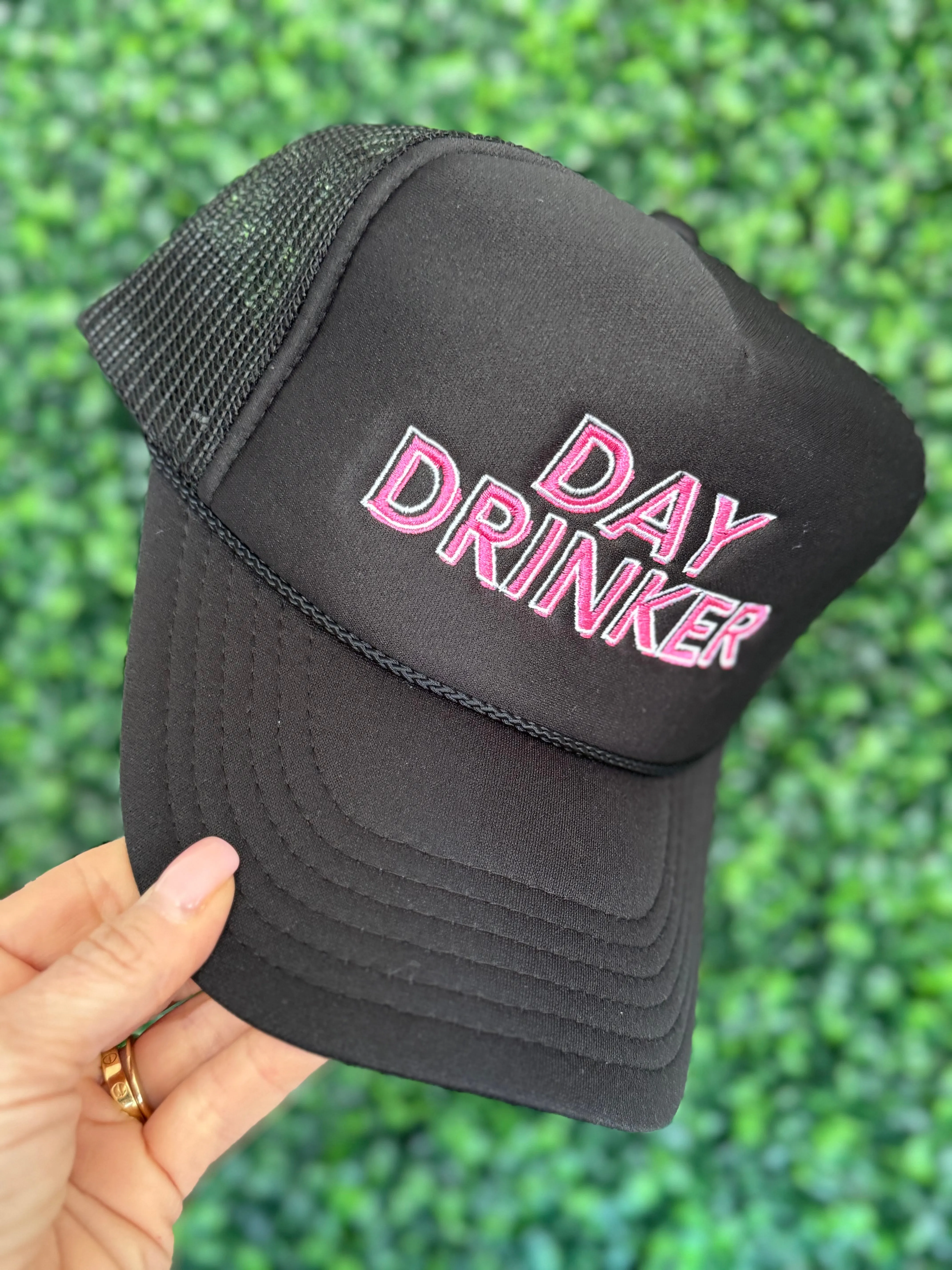 Day Drinker Black Trucker Hat