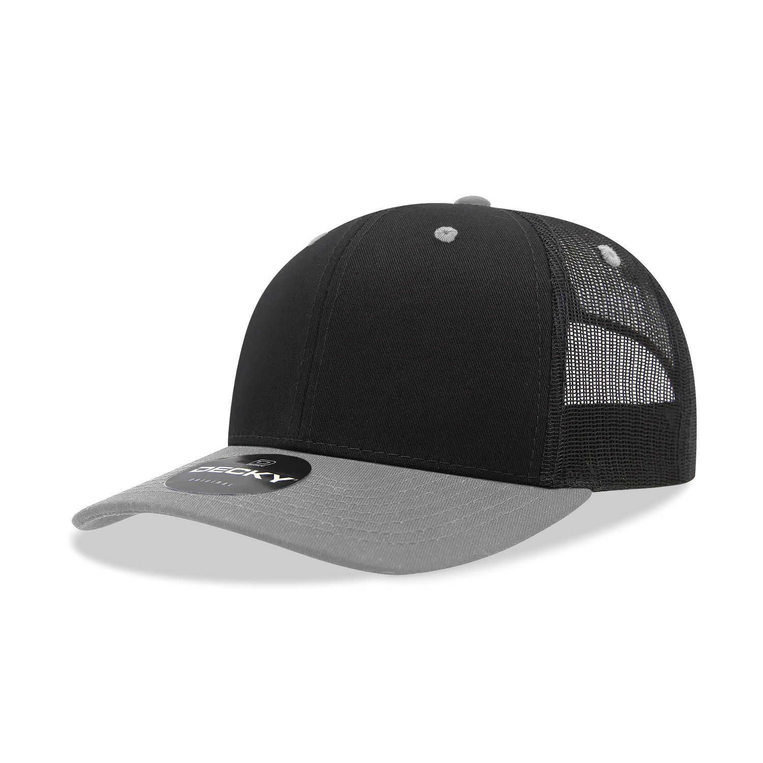 Decky 6021 - Classic Trucker Hat, 6 Panel Mid Profile Trucker Cap