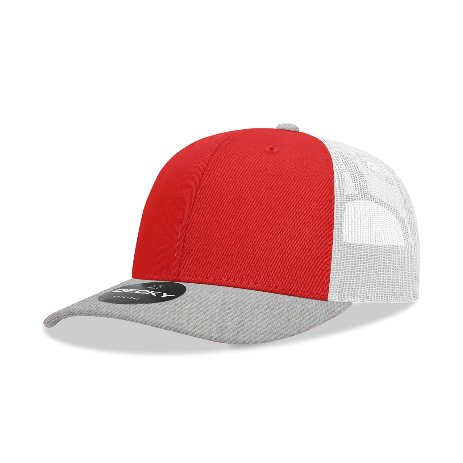 Decky 6021 - Classic Trucker Hat, 6 Panel Mid Profile Trucker Cap