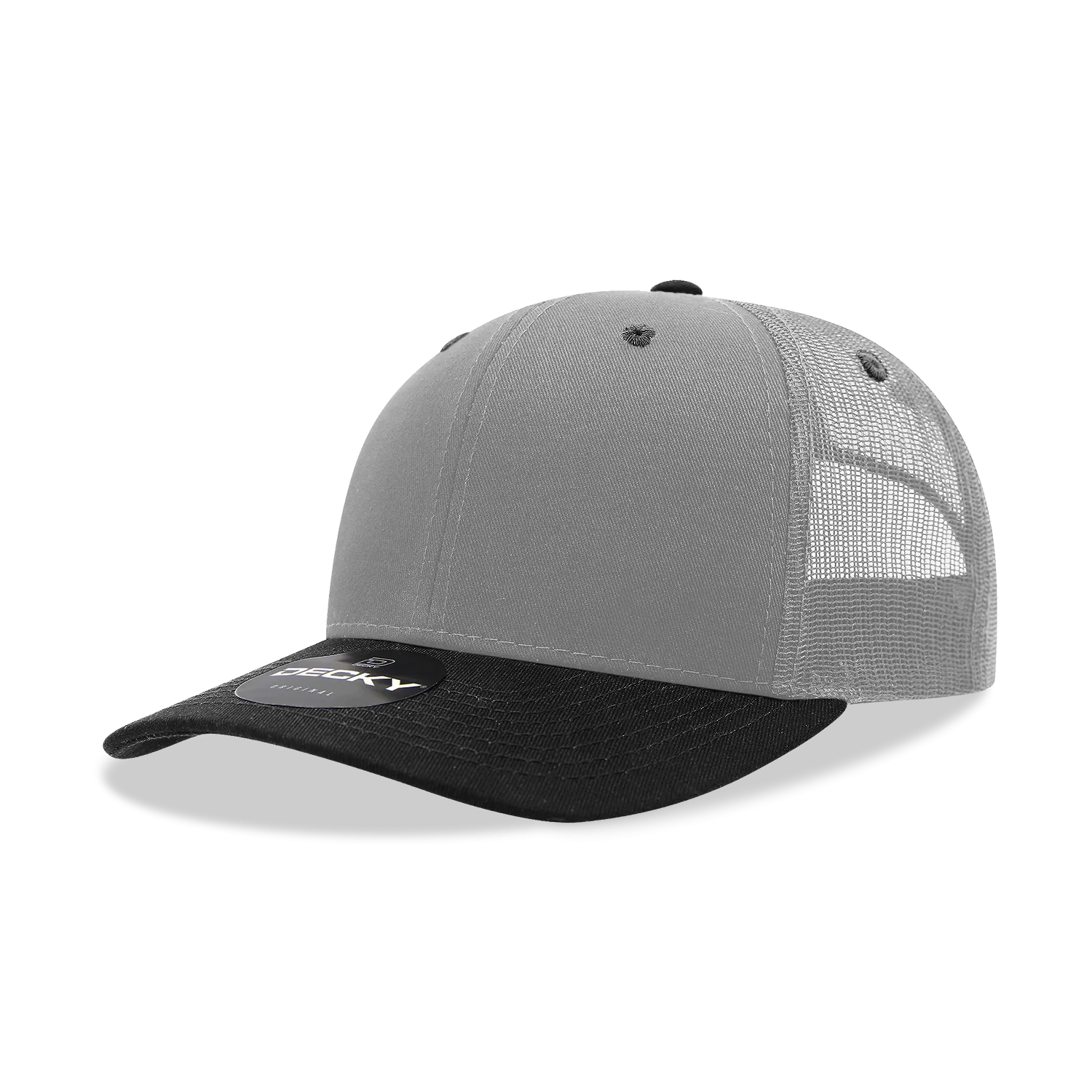 Decky 6021 - Classic Trucker Hat, 6 Panel Mid Profile Trucker Cap