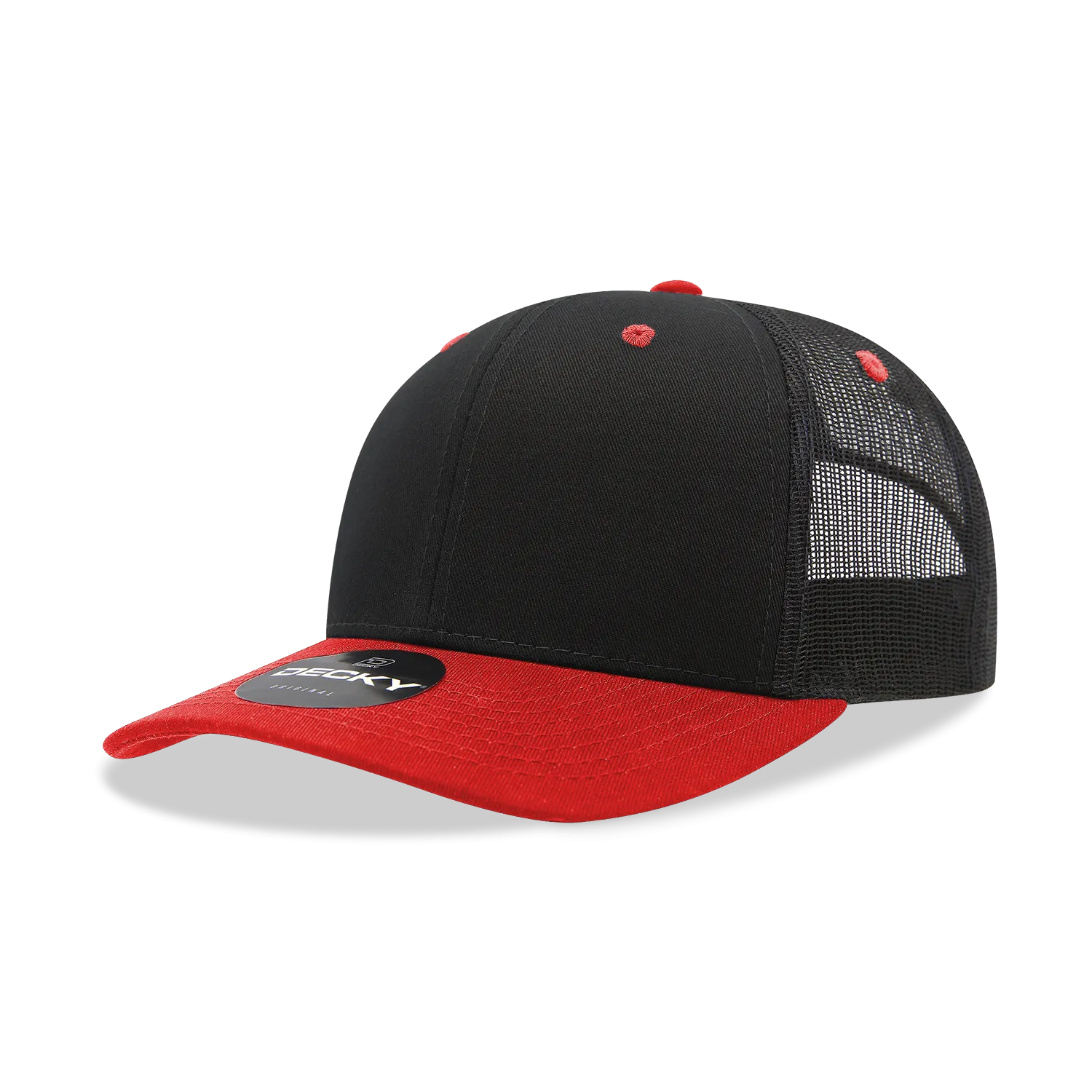 Decky 6021 - Classic Trucker Hat, 6 Panel Mid Profile Trucker Cap