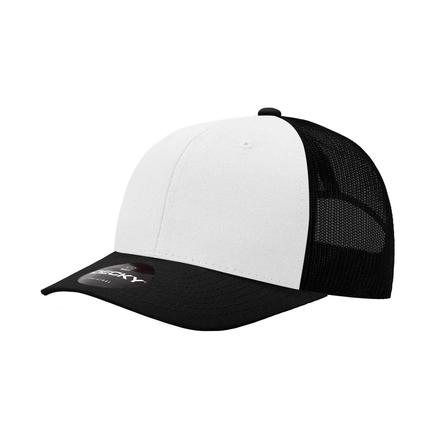 Decky 6021 - Classic Trucker Hat, 6 Panel Mid Profile Trucker Cap